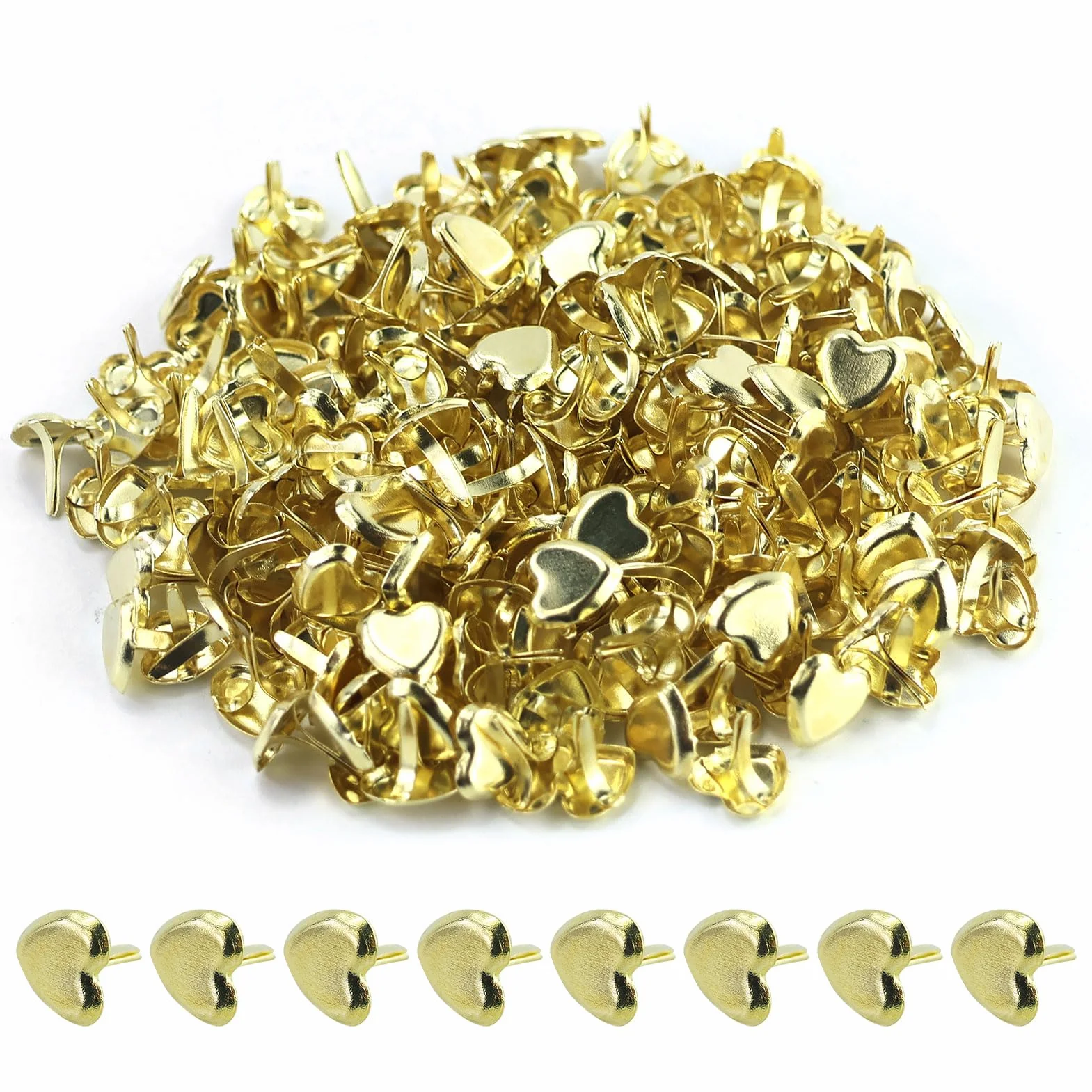 220 Pezzi Mini Mollette a Forma Cuore in Metallo, 9 mm Metallo Elementi Fissaggio in Carta,Oro Fermacampioni Mollette,Lavoretti Carta Artigianato Album,per Artigianato, Bambini