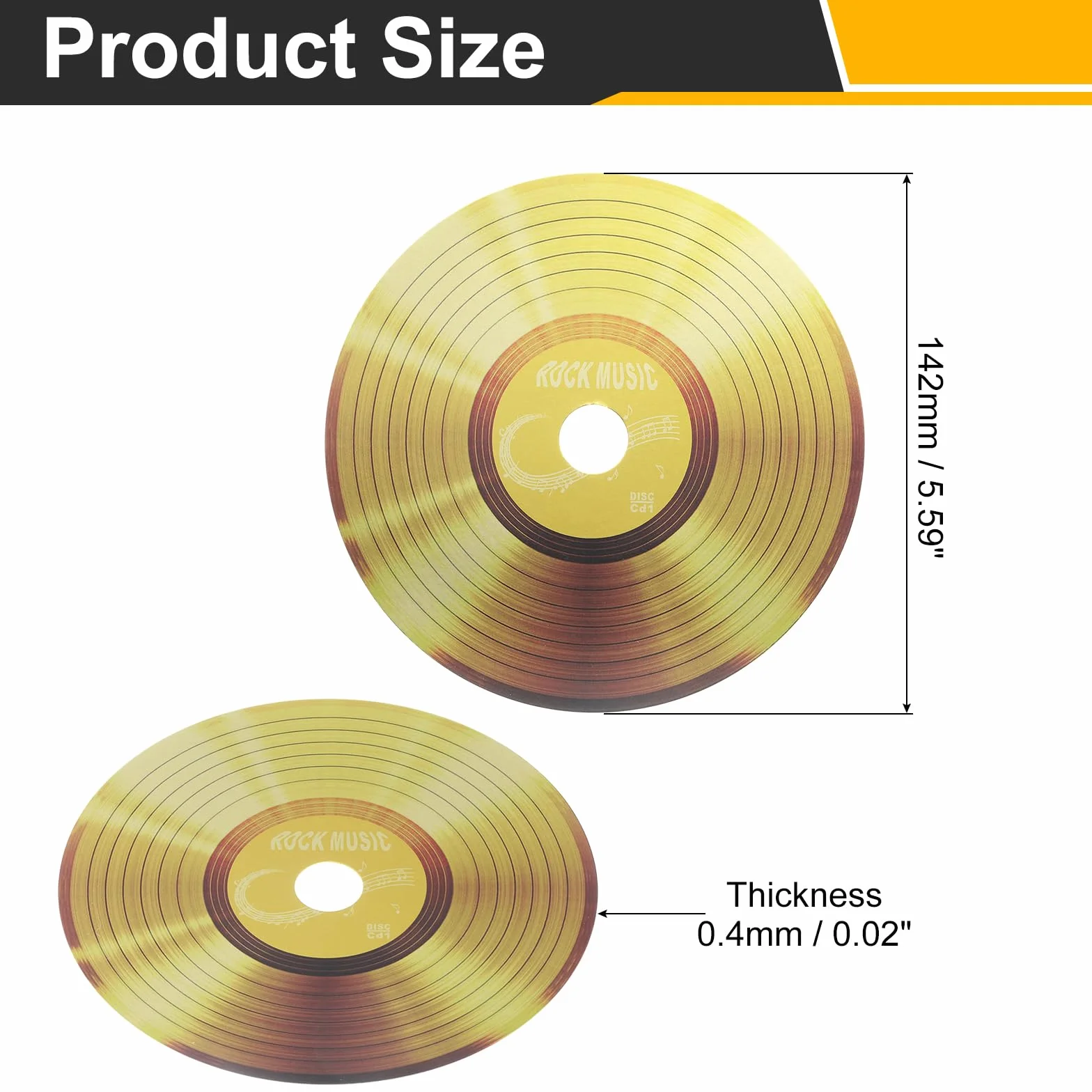 QUARKZMAN 20 Pezzi Decorazioni Vinile 5.5 Pollici Dischi In Vinile Vuoti 11 Design Finti Copertine Album CD Nero e Oro