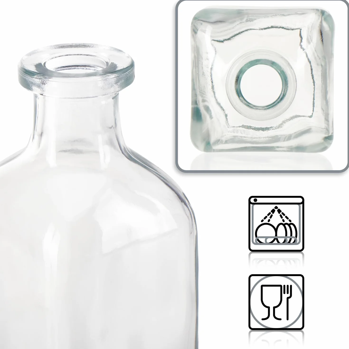 Bottiglie in Vetro 500 ml con Tappo in Sughero, Contenitori Vuoti per Olio Aceto Liquori