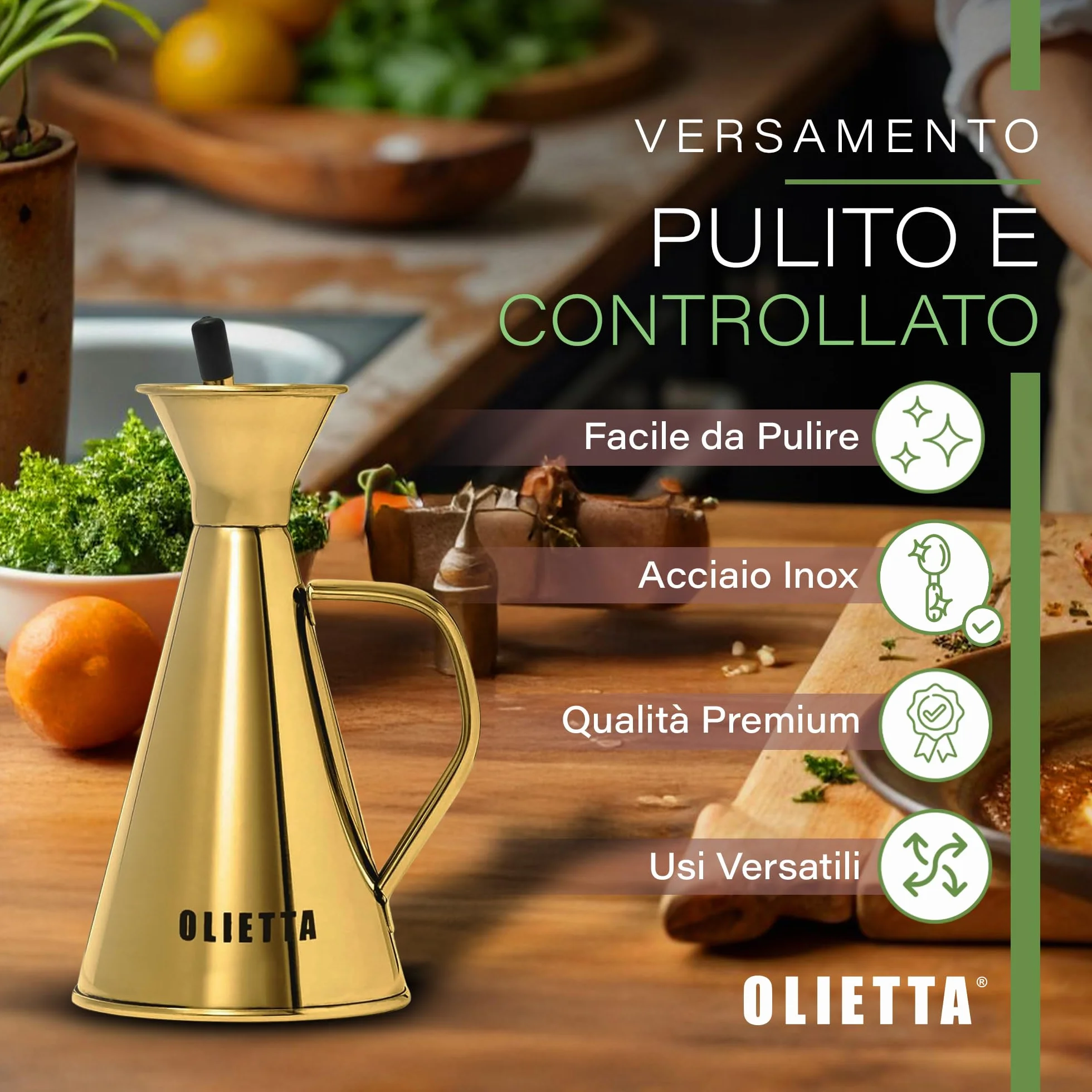 Oliera da Tavola in Acciaio Inossidabile 500ml Salvagoccia per Olio e Aceto