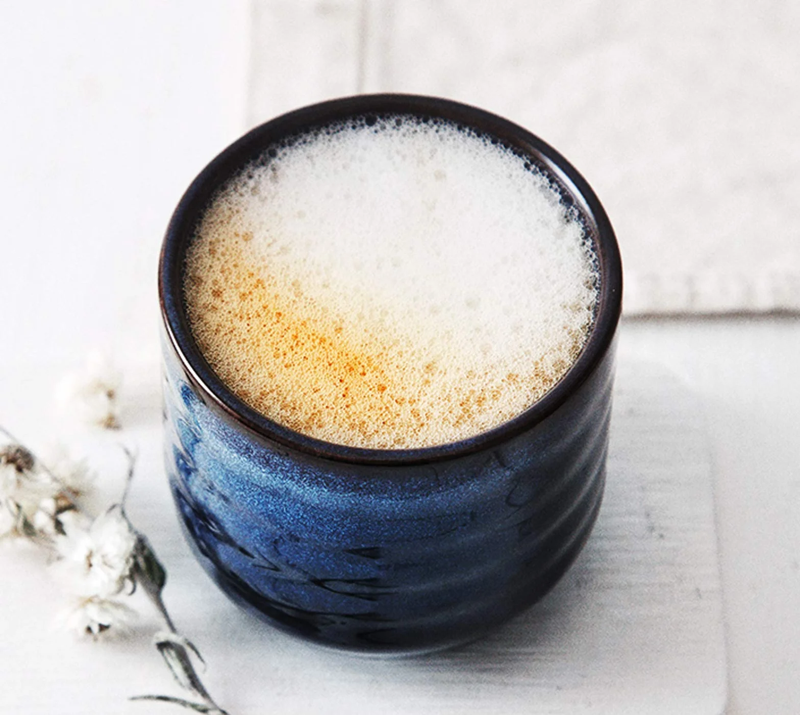 Ceramiczny zestaw do herbaty w stylu japońskim, 4 filiżanki (niebieski)