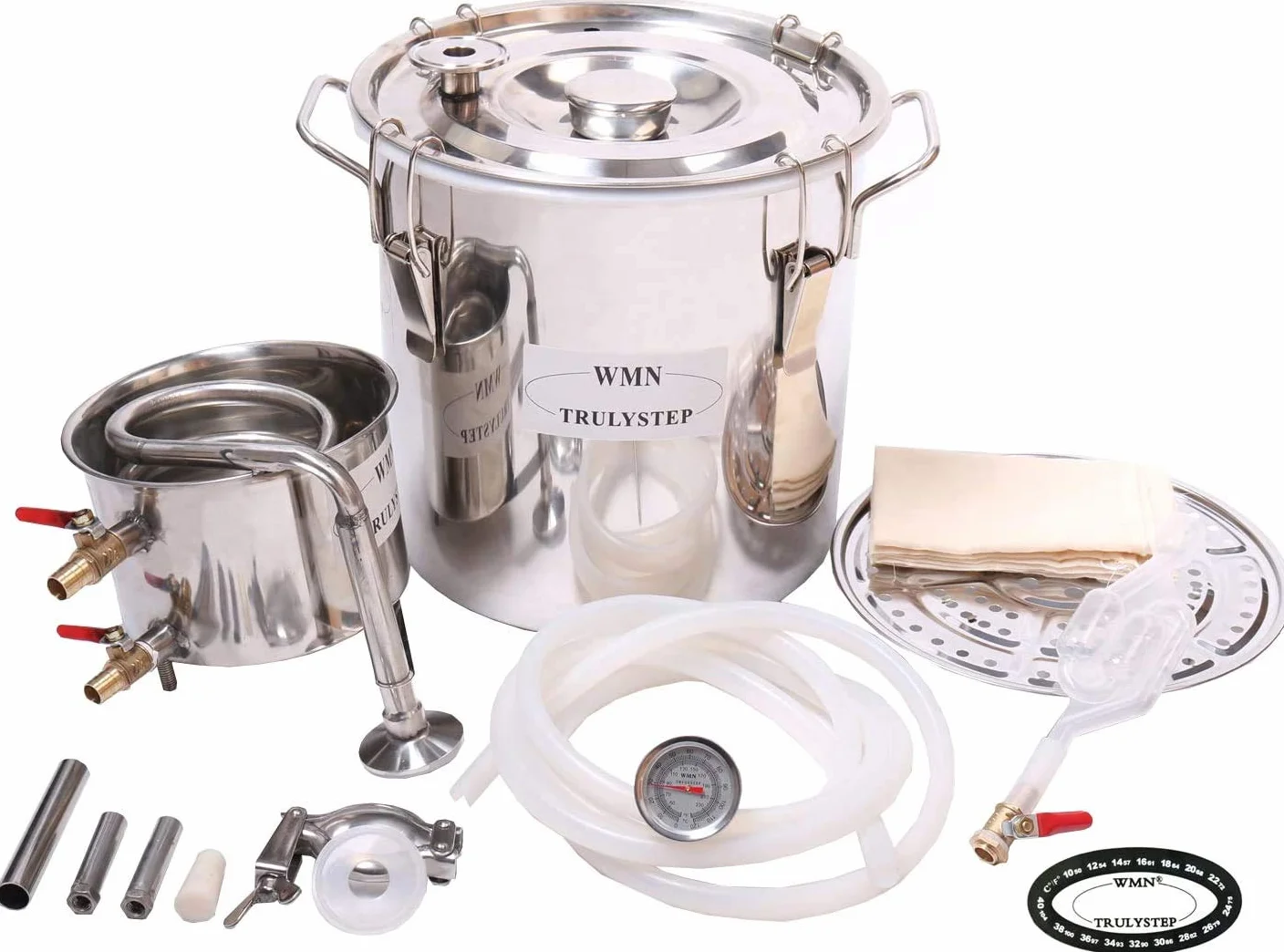 Fayelong CASA Alambicco Distillatore Acciaio Inossidabile Moonshine Alcol Rame Kit Per La Fermentazione Del Vino Per Fai Da Te Whisky Wine Brandy Vodka (3Gal/12Liters)