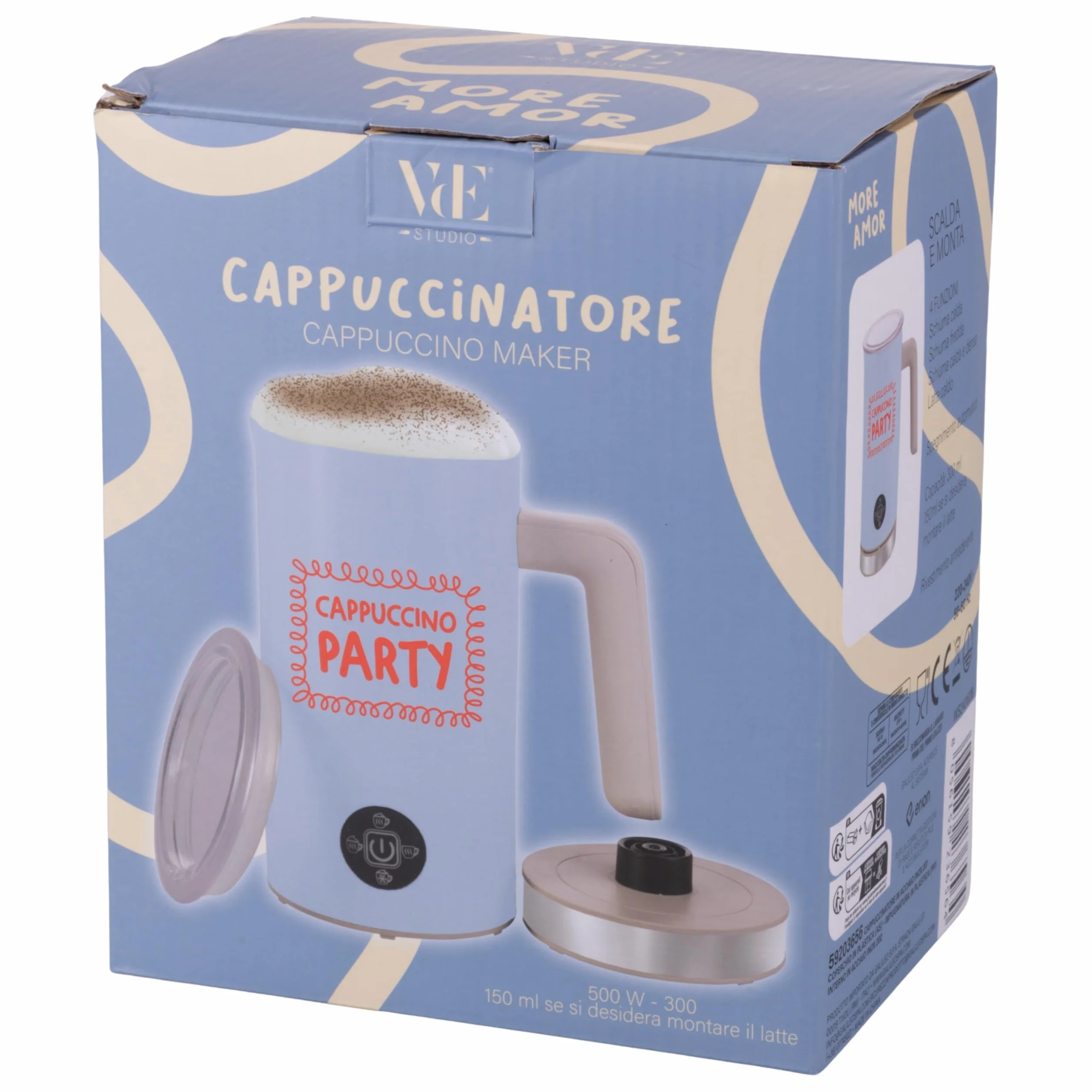 More Amor Cappuccinatore in acciaio inox 500 W