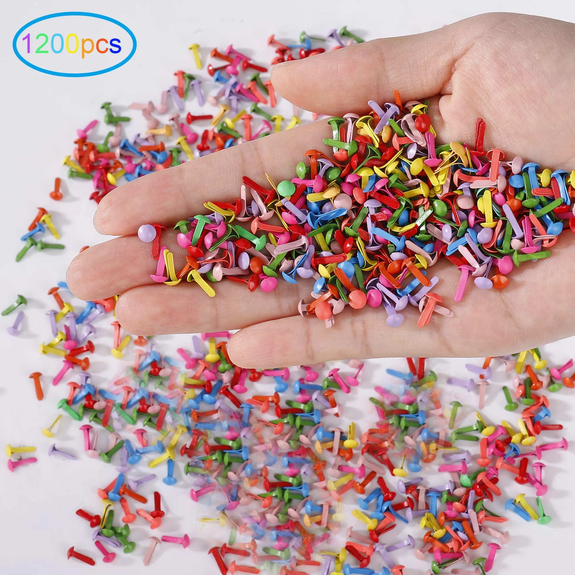 Fermacampioni Piccoli Mini Brads Metallo 1000 Pezzi per Scrapbooking DIY Carta Artigianato