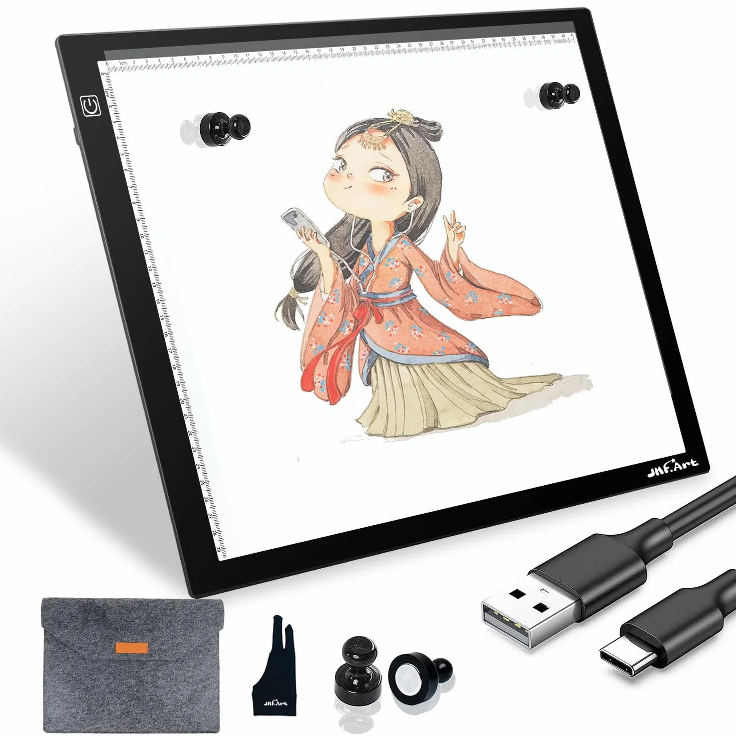 Tavoletta Luminosa A3 LED Magnetico per Tatuaggio Acquerello Copia Quilting Tracing Painting con Guanto e Borsa
