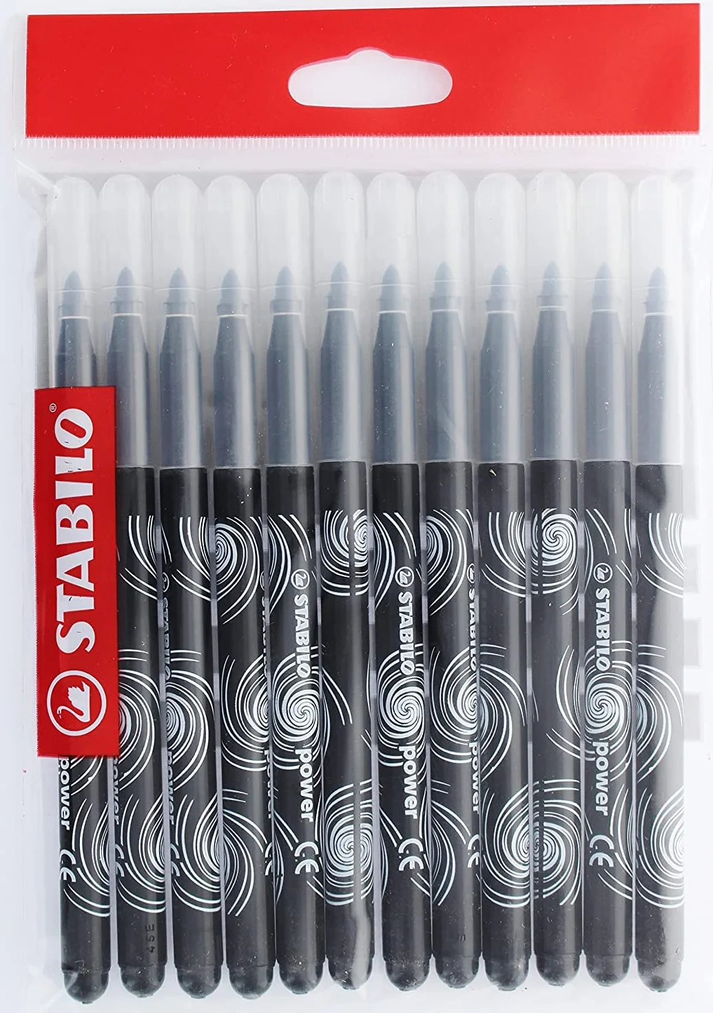 Stabilo Power Ricarica Schoolpack 12 pennarelli punta media Nero