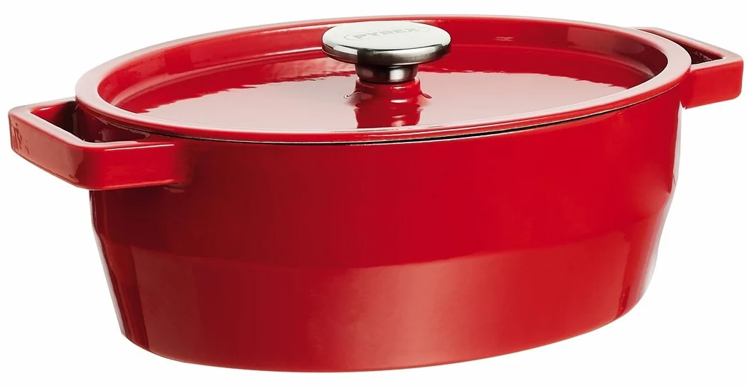 Pyrex 4936879 - Cocotte ovale 3,8 L, cottura lenta, colore: Rosso