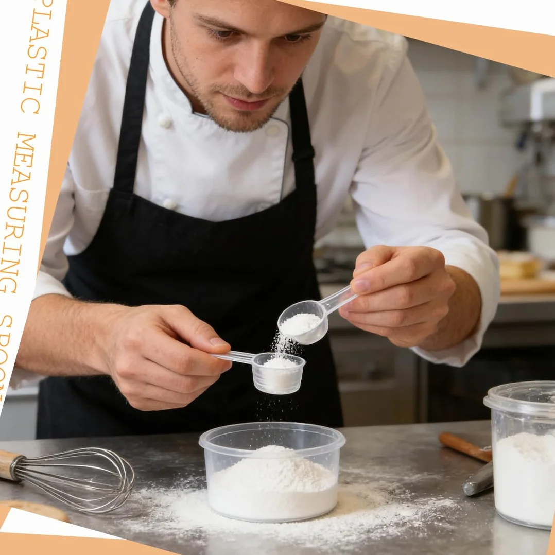 10 Cucchiai Dosatori, Set da Misurazione per 5g 10g 15g 20g 25g, Per Latte in Polvere e Cucina Creativa, Trasparente