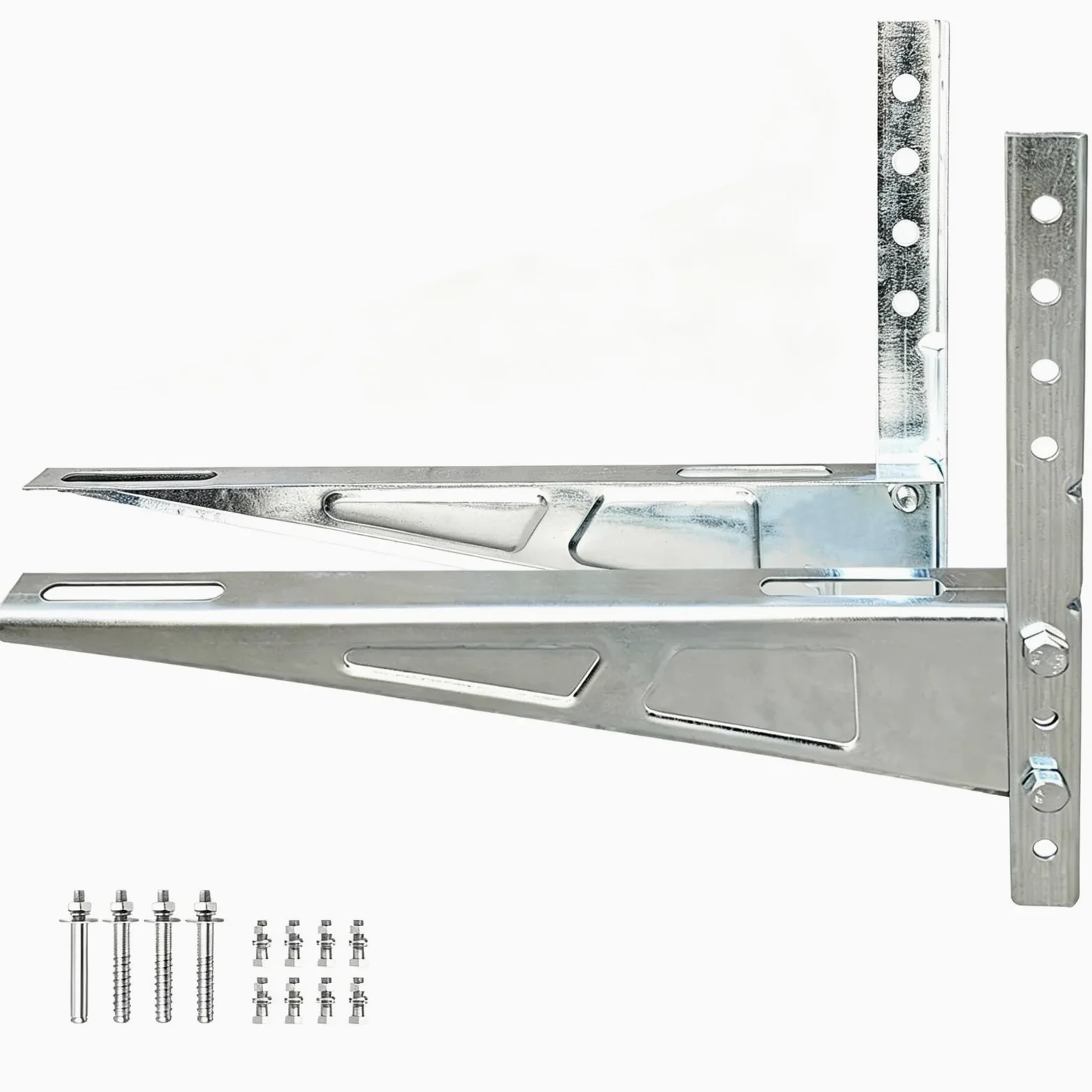 Staffa per Condizionatore Unità Esterna, in Acciaio Zincato, Portata 200 Kg, Regolabile Mini Split Condizionatore D'Aria Rack, per Pompe AC Mini Split da 1 a 5 P(600x500mm)