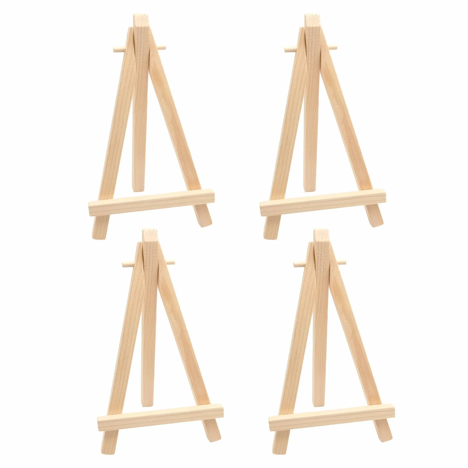 Cavalletti in Legno 4 PCS Mini Cavalletto Pieghevole a Triangolo Decorazioni da Tavolo (8 × 15 cm)