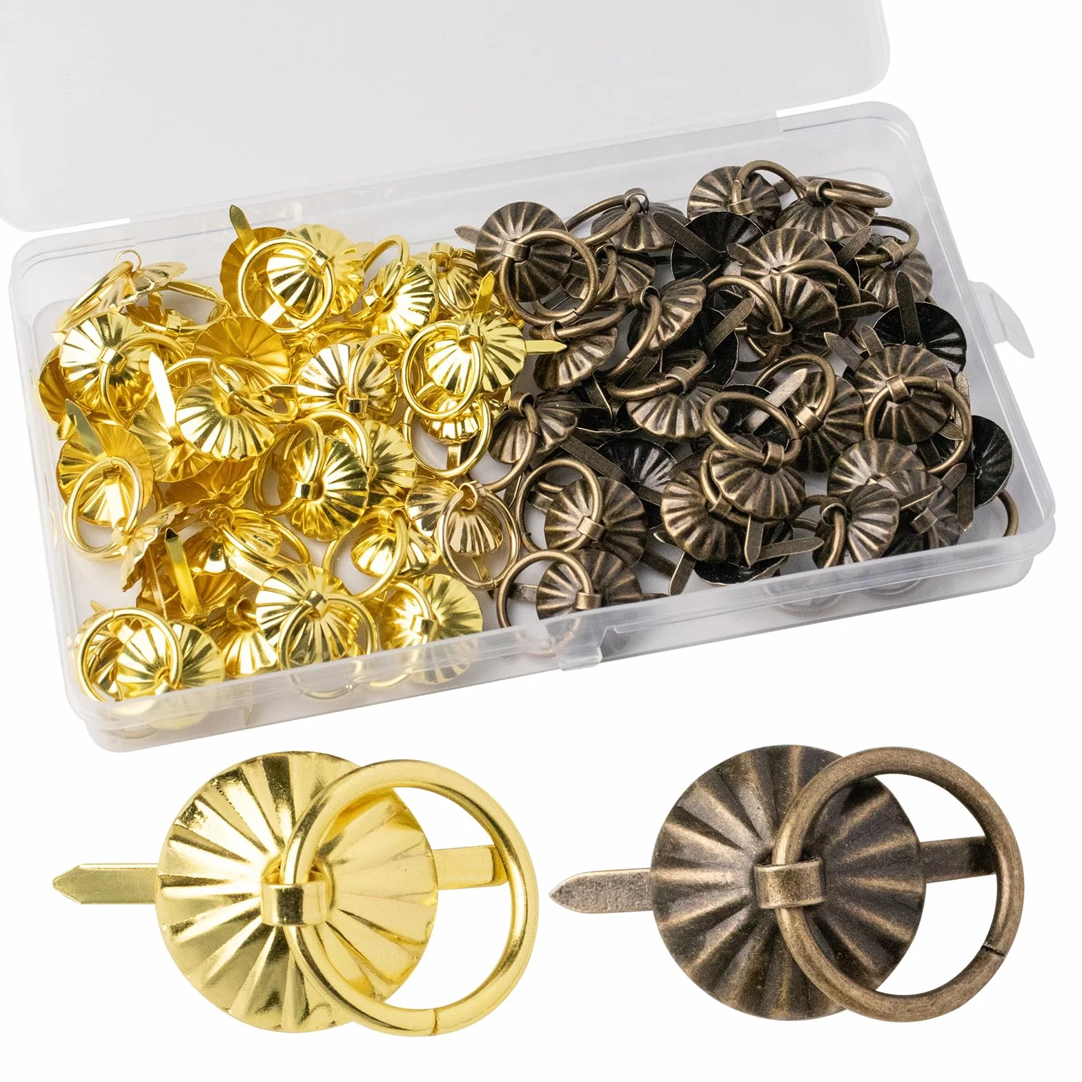 FRUHLING 60 pezzi Mini Brads con anelli in metallo per scrapbooking brads modelli, fermagli di carta per gioielli decorativi, scatole regalo, diari cassetti