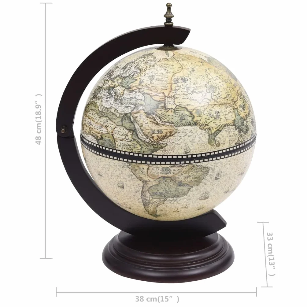 vidaXL Minibar a Forma di Globo con Supporto Elegante Robusto Moderno Cantinetta Portabottiglie Bicchieri da Tavola Verde Legno di Eucalipto