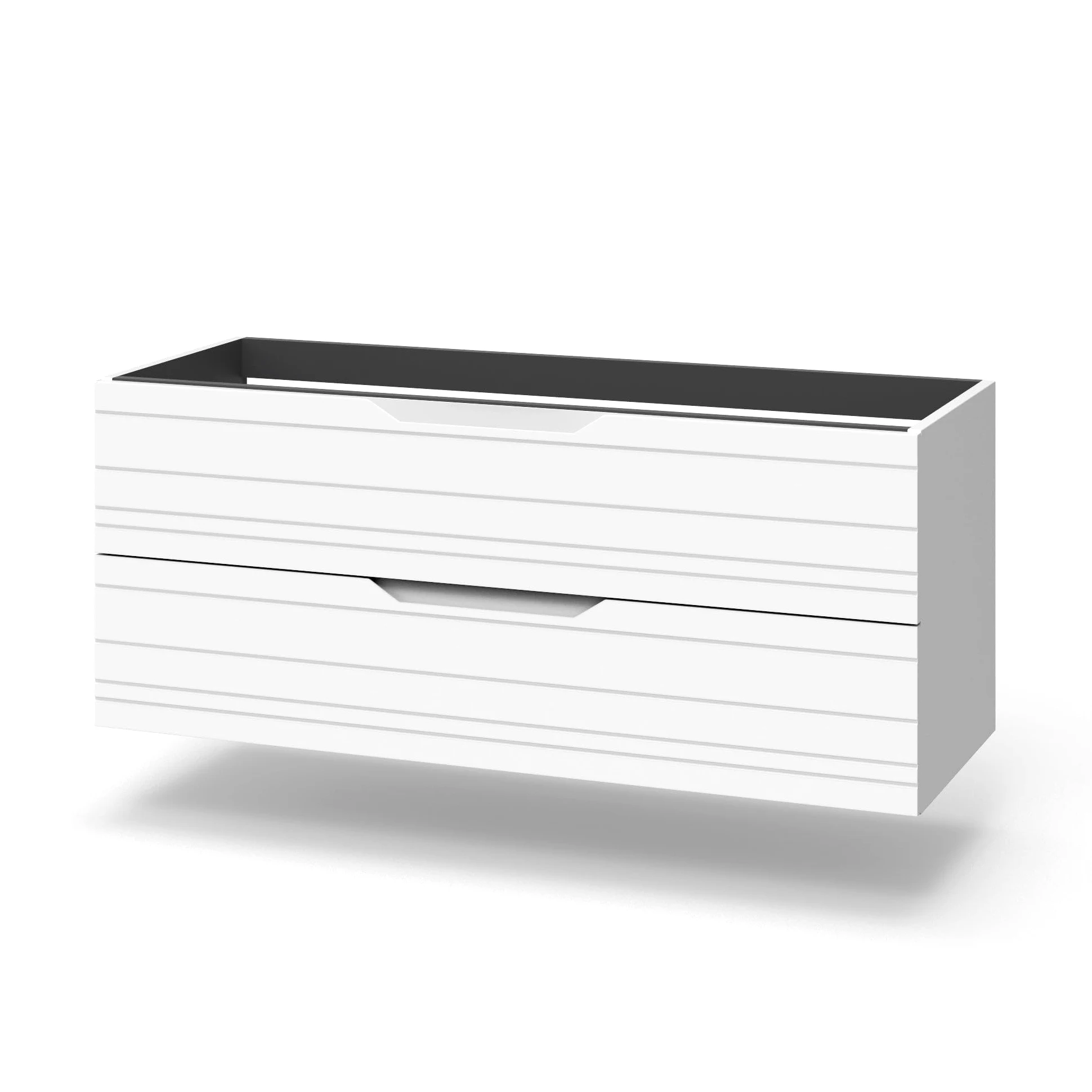 Aqa Design accessori casa base portalavabo 2 cassetti, nr2 cassetti con scorrimento e chiusura soft close, maniglia a gola, Made in Italy - Bianco - 120x45x50 cm