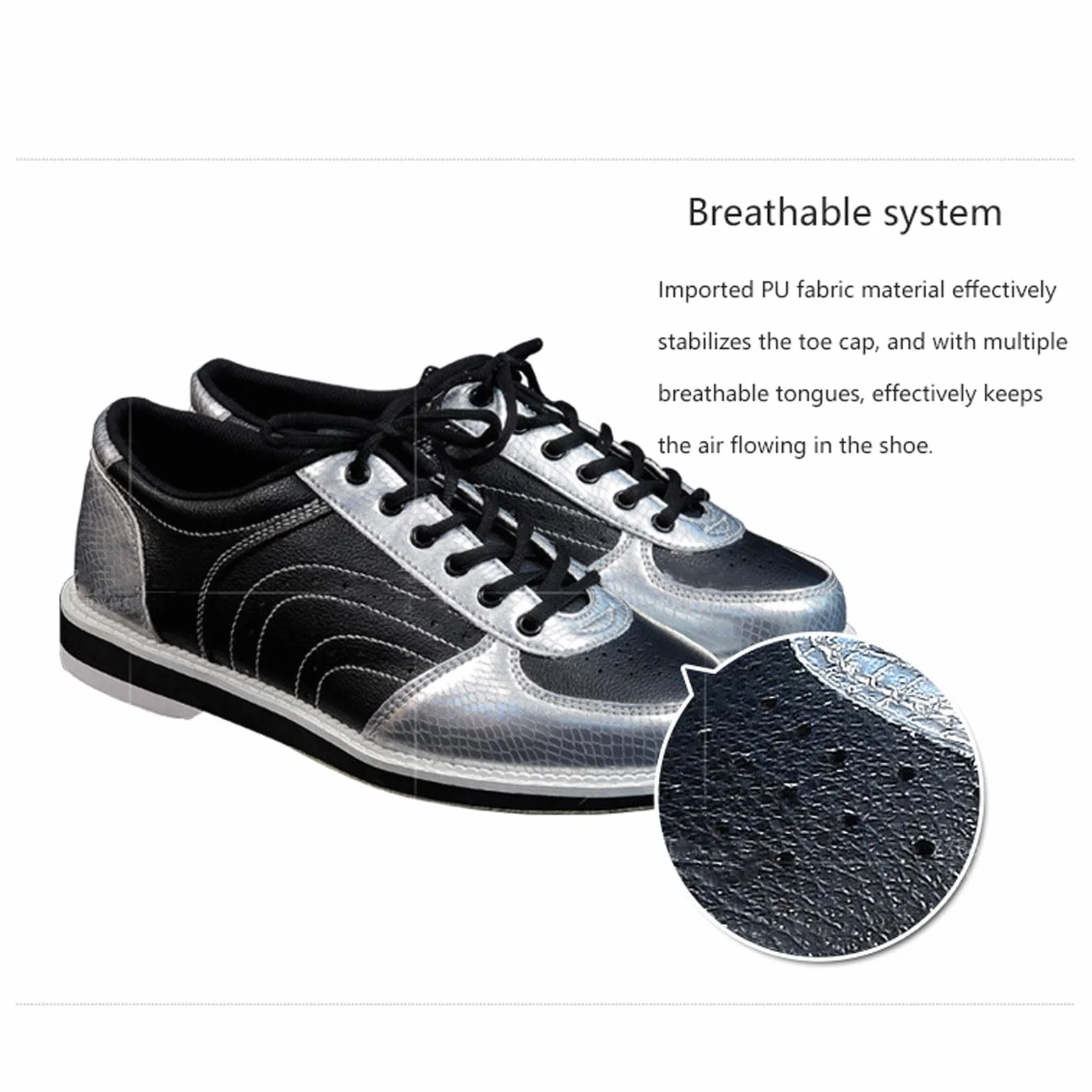 Scarpe da Bowling Uomo Donna in Morbida Pelle Traspirante Antiscivolo Leggero