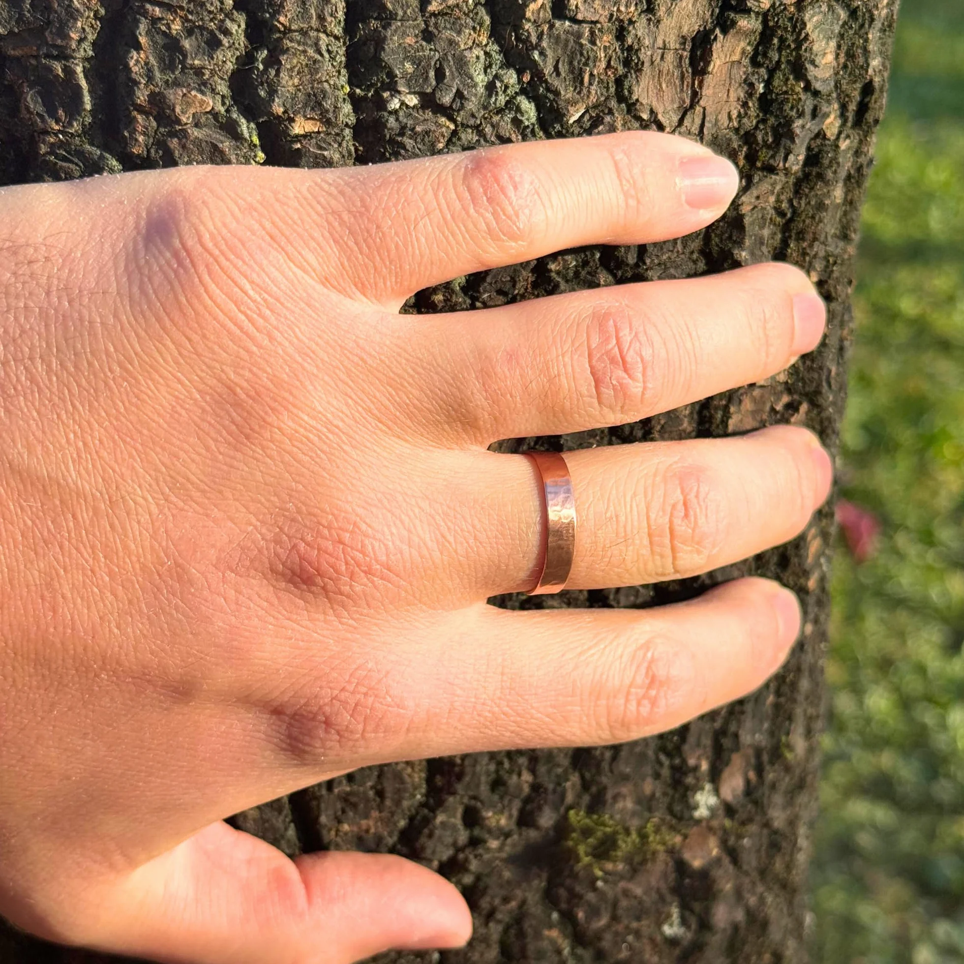 Antica Fucina Rho Anello Regolabile in Rame Puro 0,8 mm - Lavorato a Mano in Italia Unisex