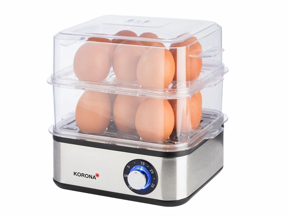 Korona 25303 Mini piroscafo e cuociuova in acciaio inox | Piccolo smorzatore per verdure | Fornello professionale per fino a 16 uova