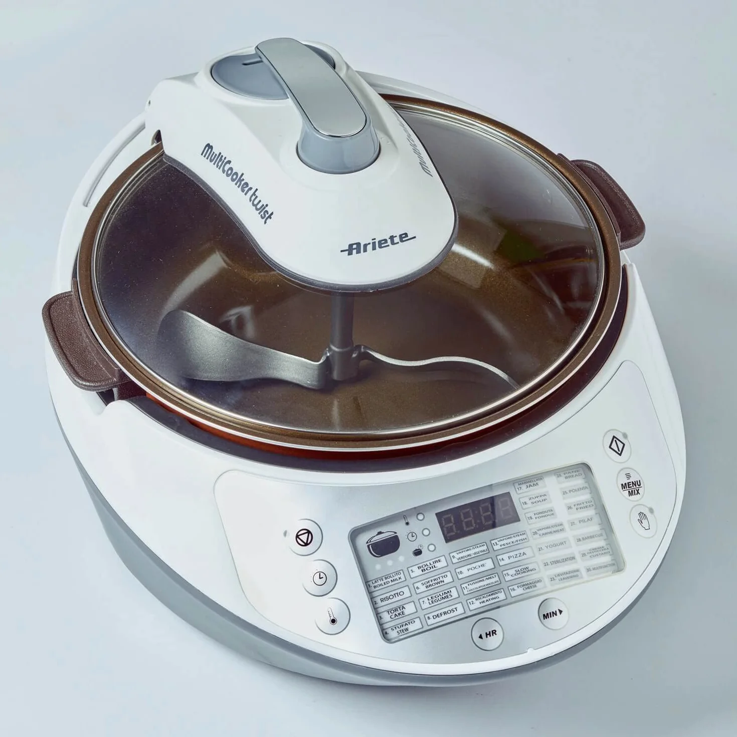 Ariete Multicooker Twist 2945, Macchina per Cucinare, Pentola Elettrica Multifunzione 5L 1900W Bianco