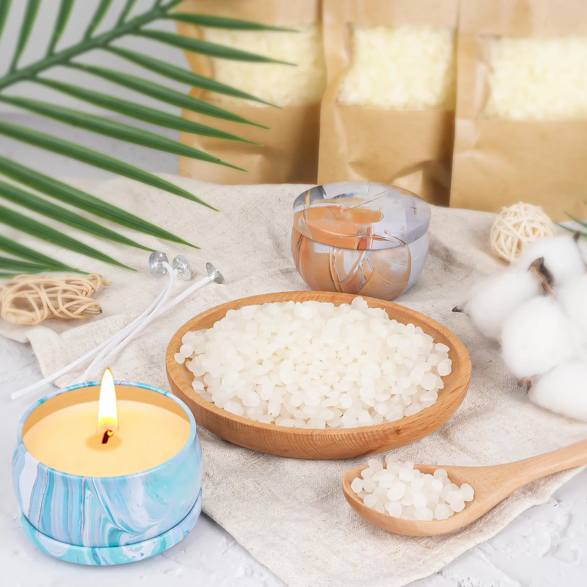 Kit Candele Fai Da Te, 480g Cera D'Api, 9 Barattoli, 6 Olio Profumato, 8 Blocchi Di Colore, Pentola Fusione Cera
