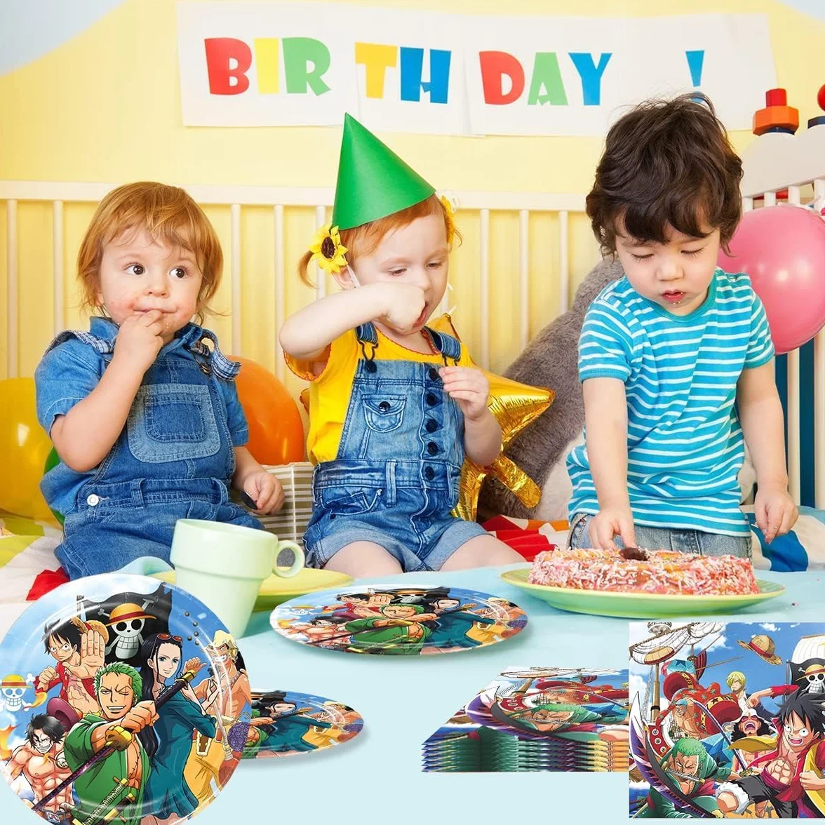 Set di Stoviglie per Festa di Compleanno per 10 Ospiti - Piatti di Carta, Tovaglioli e Decorazioni per Bambini