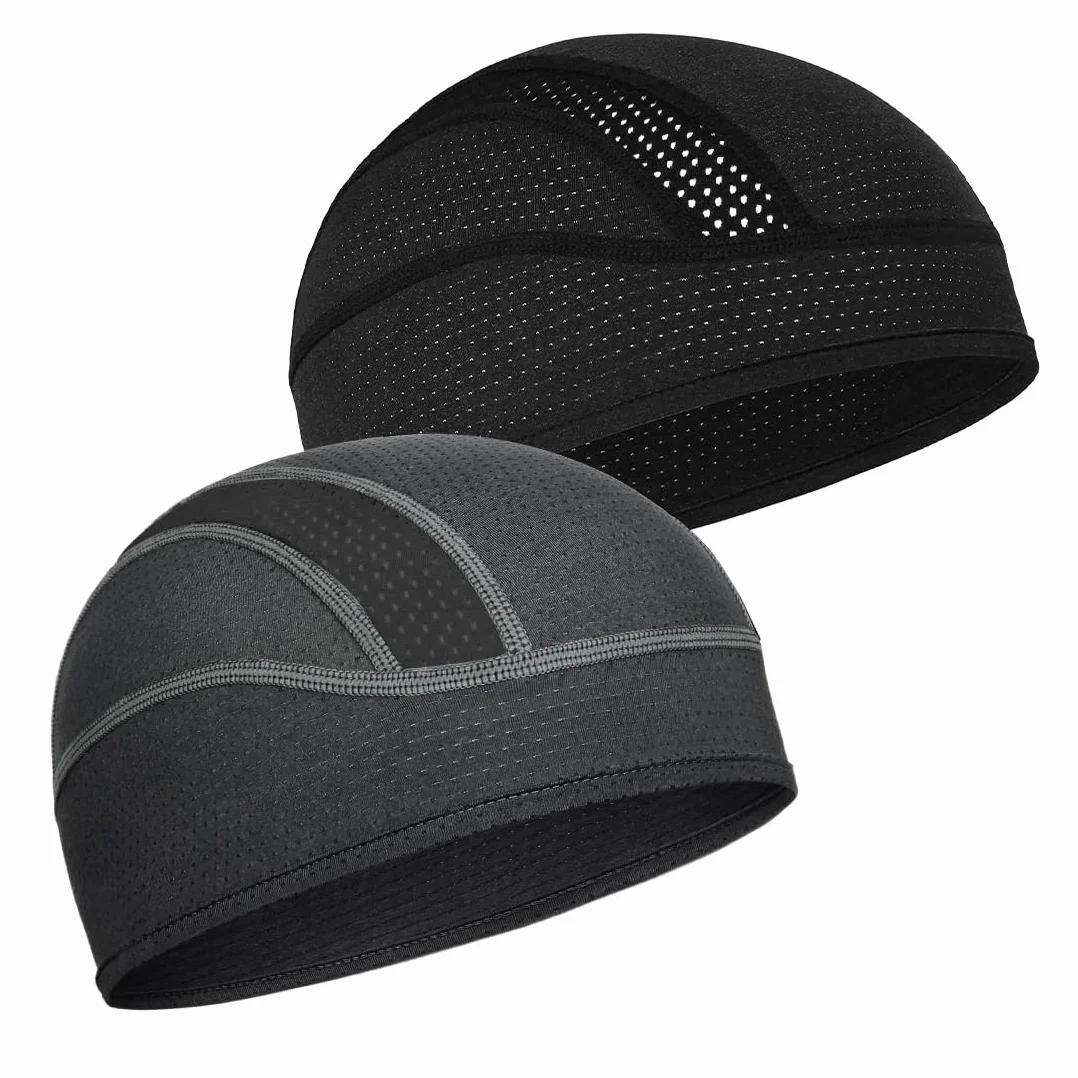 Sottocasco Moto, 2 Pezzi Sottocasco Moto Estivo, Sottocasco Bici Estivo, Bandana Sport, Traspirante sotto Casco Cuffia da Ciclismo, Berretto Sport Uomo Donna