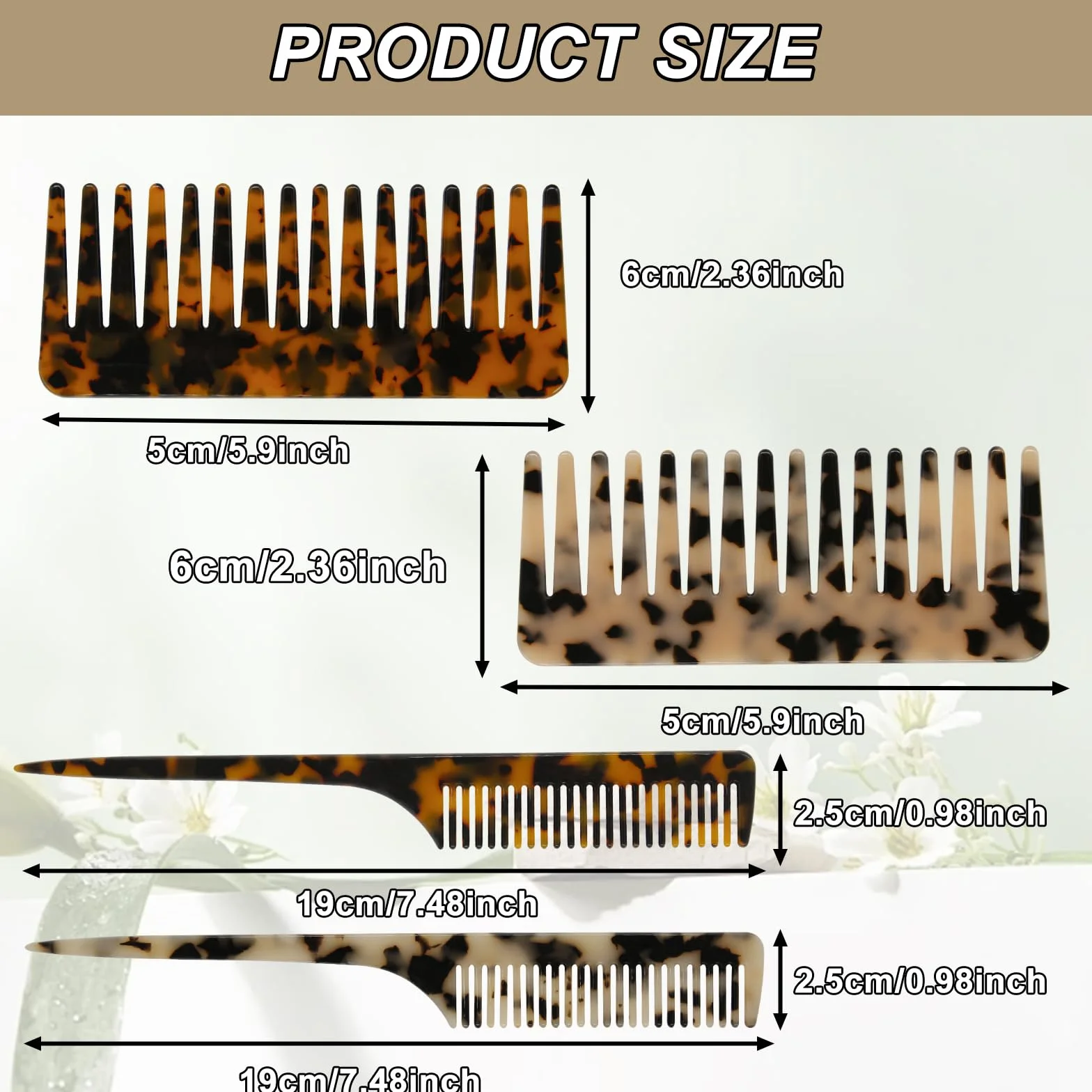 Pettini per capelli in tartaruga a coda di topo per styling e volume alle radici