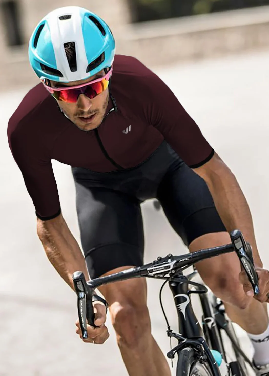 Lo.gas Trisuit Uomo Triathlon Tuta a Maniche Corte Traspirante Asciugatura Rapida