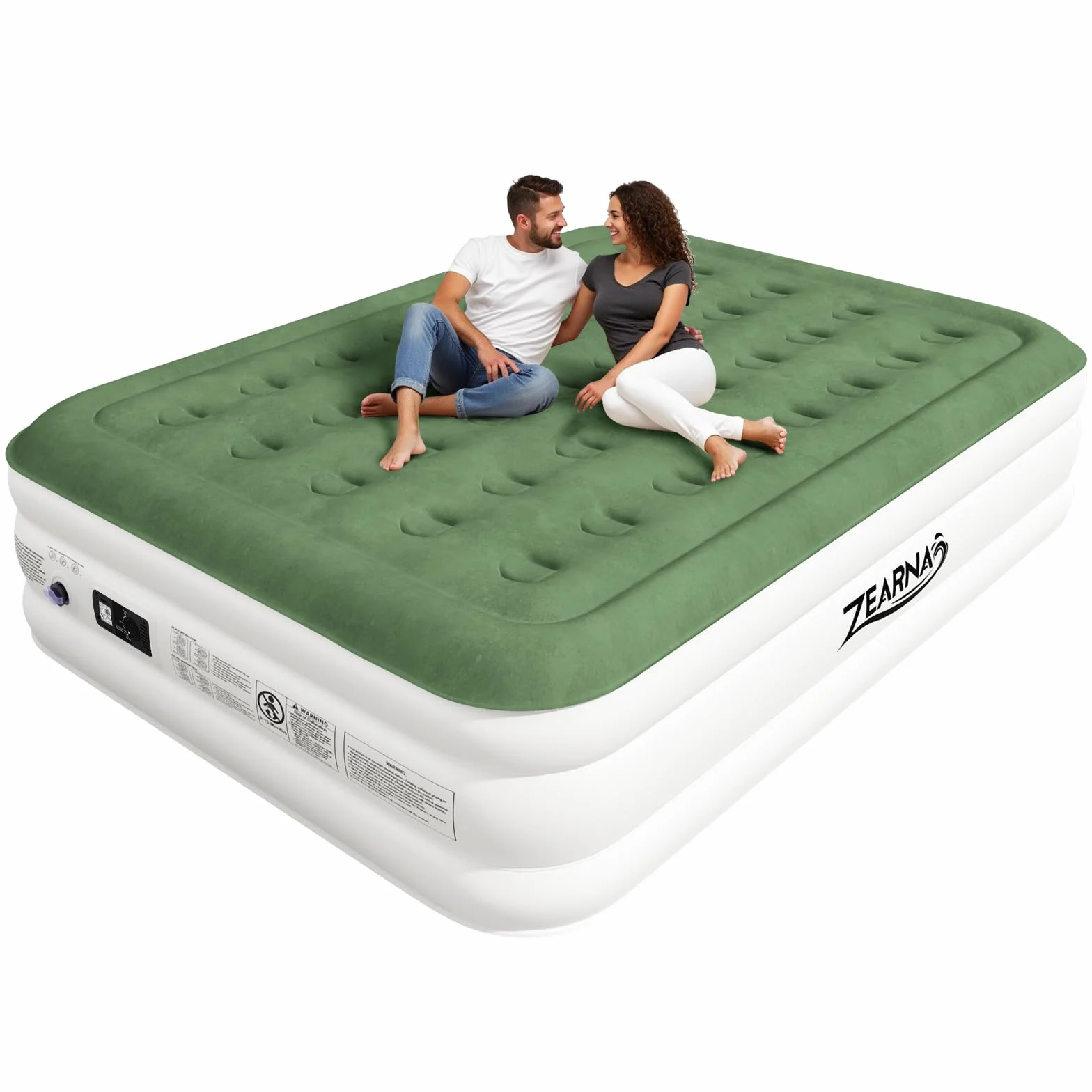 Zearna Materasso Gonfiabile con Pompa Elettrica Integrata, Autogonfiante in 3 Minuti Letto per Ospiti/Campeggio, Compatto e Impermeabile per Casa e Outdoor (Doppio 40cm)