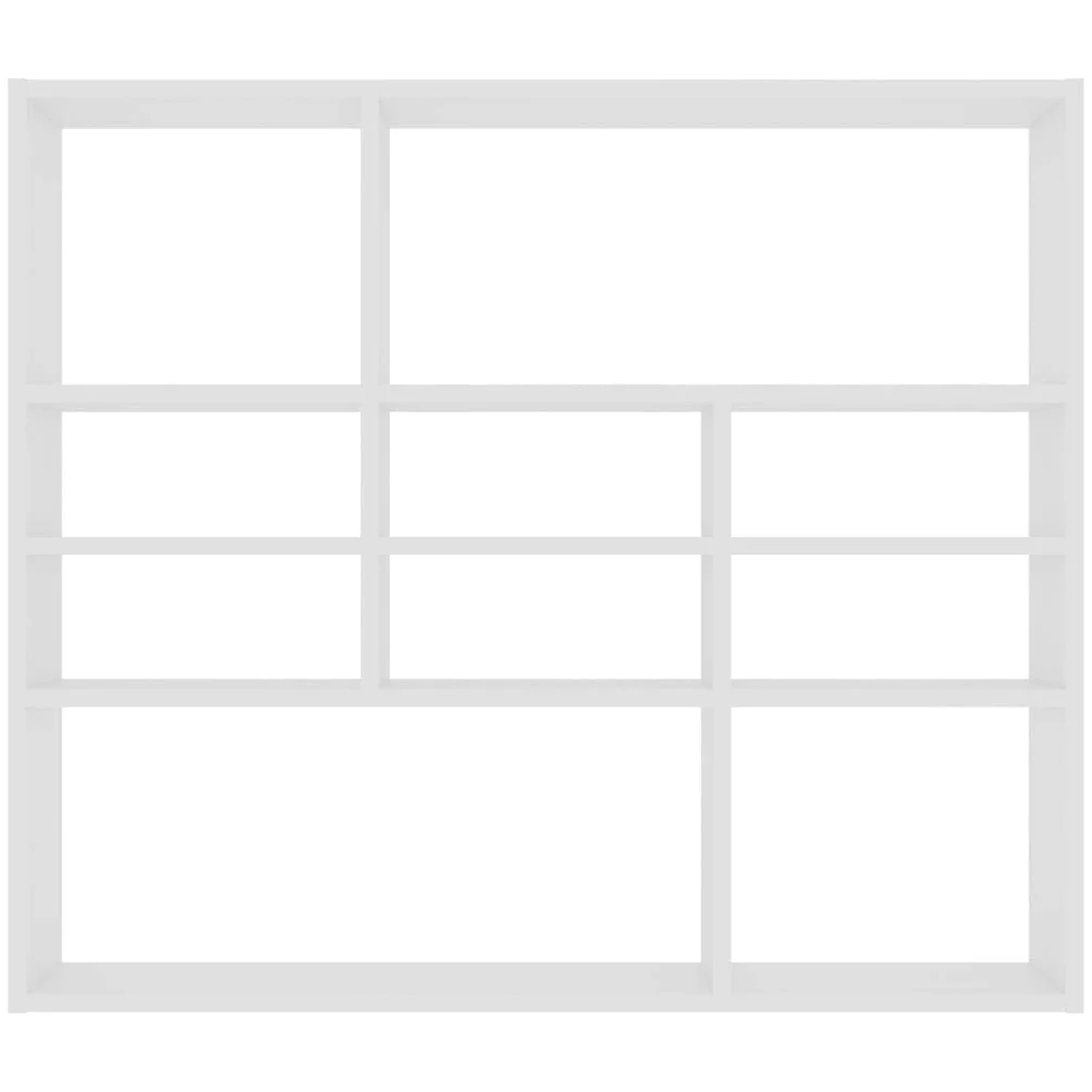 Gecheer Scaffale a Muro Libreria da Parete Rettangolare in Legno, Mensola Pensile Cubo Bianco 90x16x78 cm