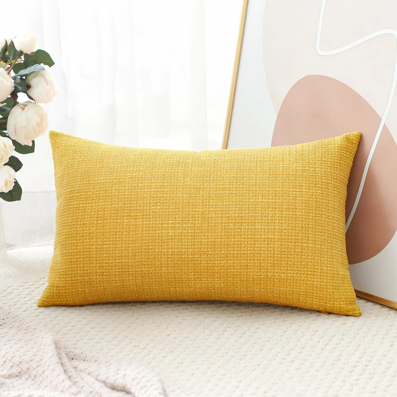 Federe per Cuscini in Finto Lino 40x60cm Giallo Artscope