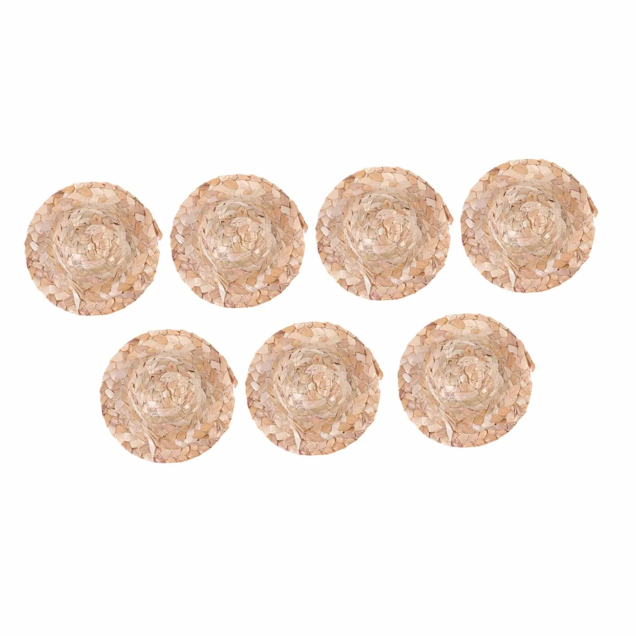 10pezzi Cappelli di Paglia Miniatura Cappelli Intrecciati per Bambole per Artigianato Accessori per Case delle Bambole Decorazioni per Fotoricampeggi