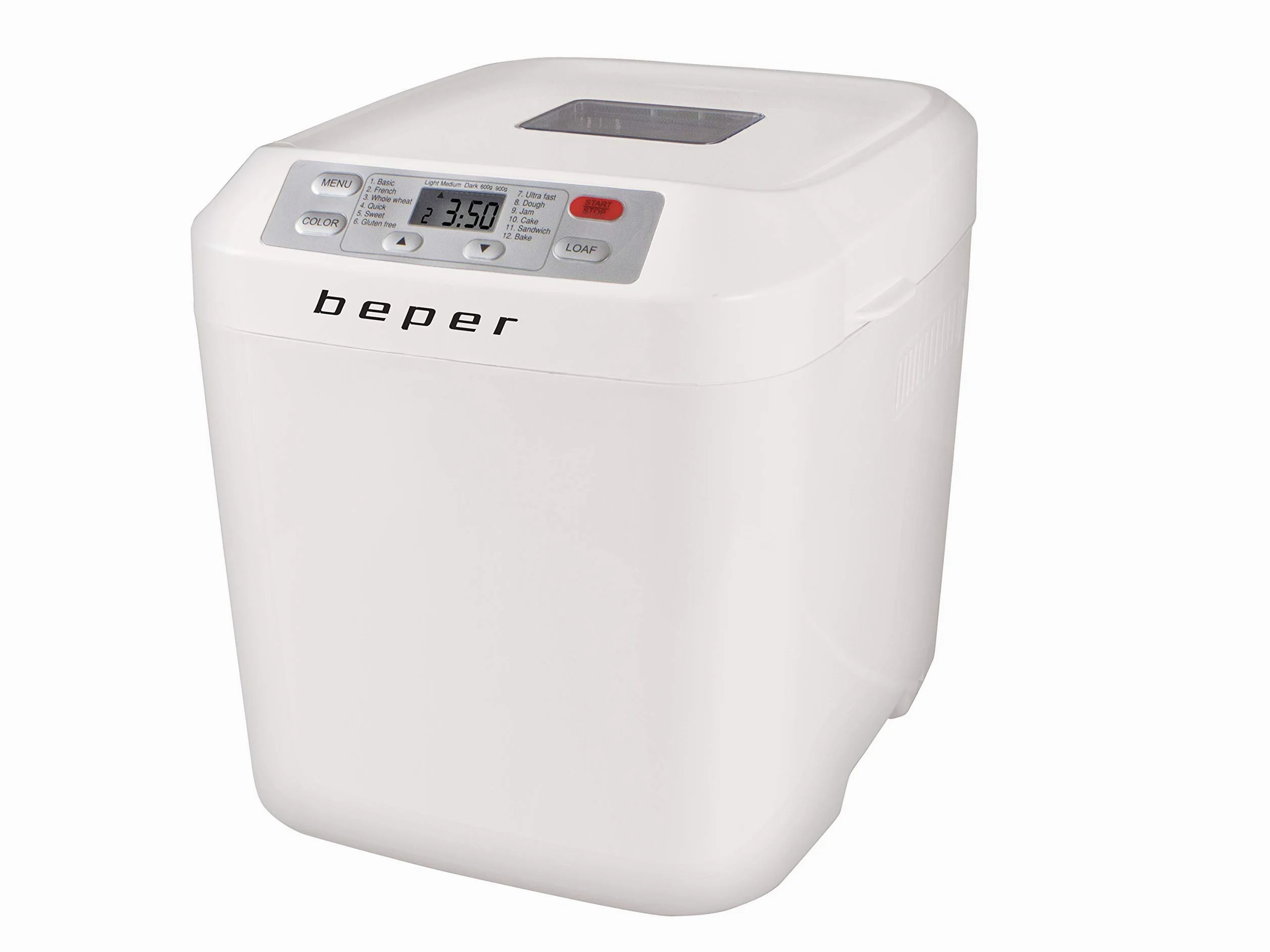 BEPER BC.130 Macchina per Il Pane Gluten Free, 550 W, 1 Kilogram, Recipiente Antiaderente, Bianca