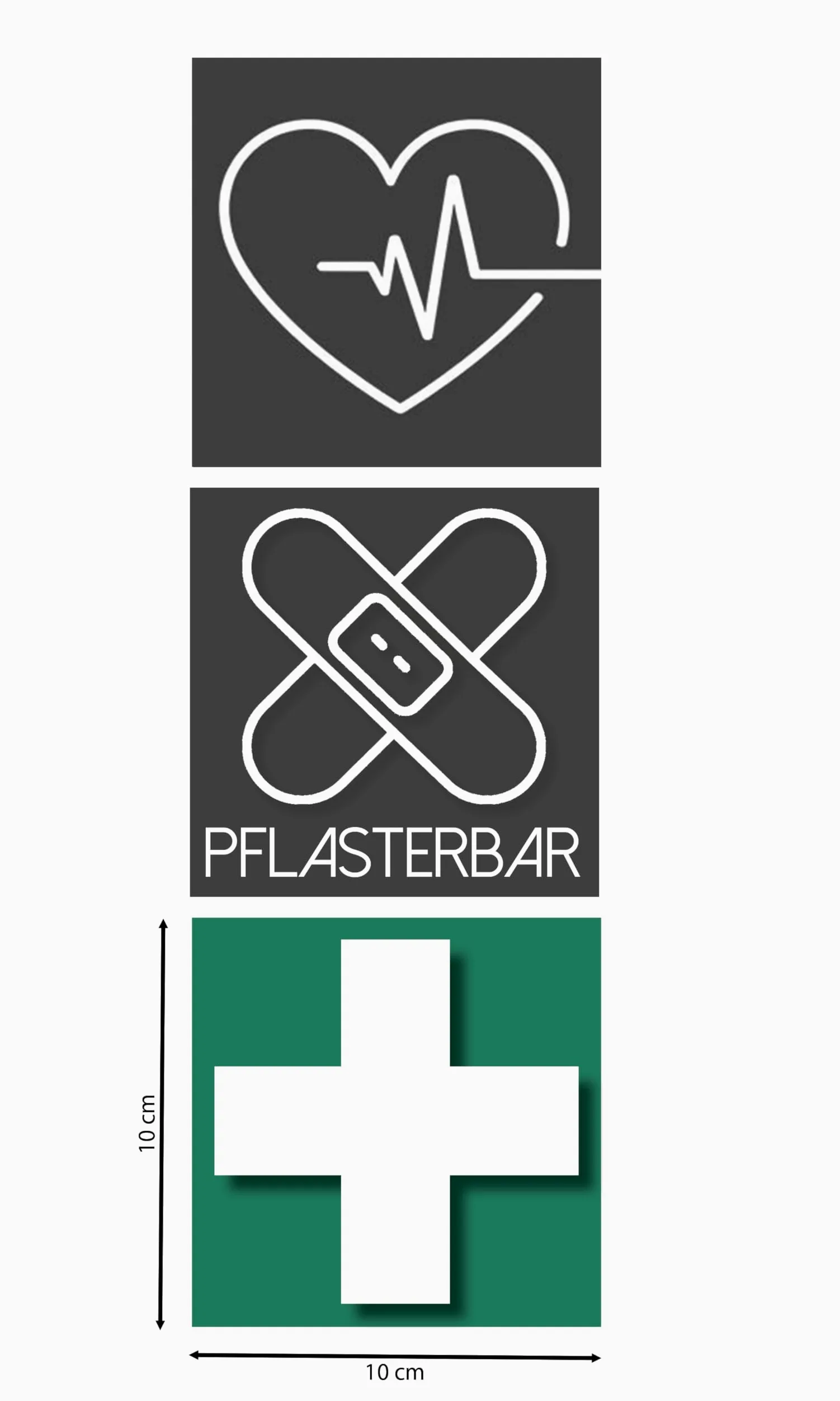 Schildmeyer Armadio medicinale Galeno antracite, 2 ante | Selezione di 3 diversi adesivi da applicare sulla parte anteriore della porta