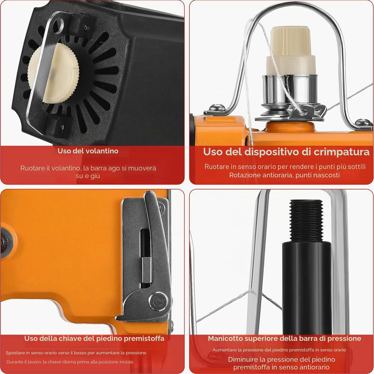 Macchina da Cucire Portatile Cucitrice Portatile per Tessuti Closer Stitcher Per Borse Tessute, Borse di Pelle di Serpente, Borse di Riso
