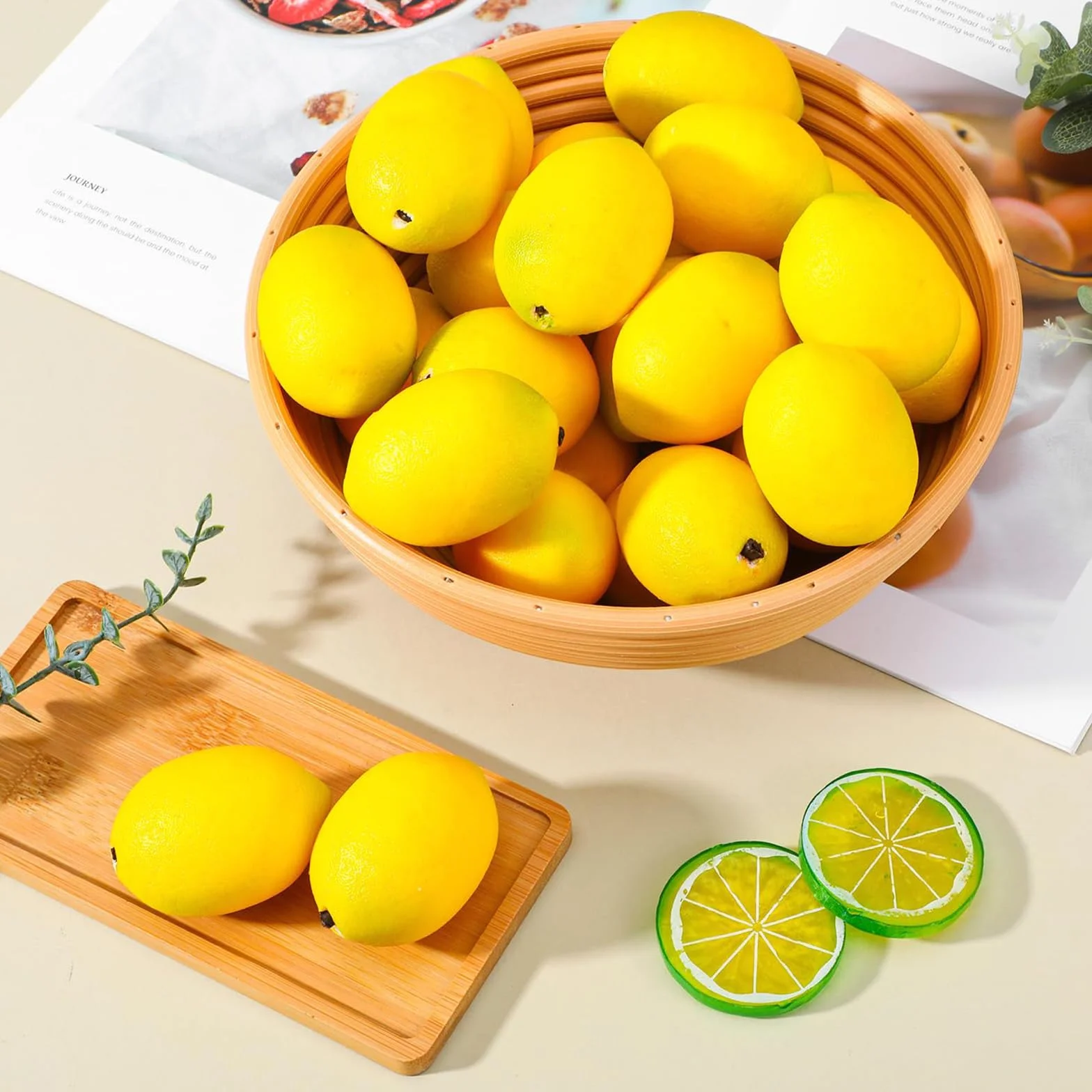 Finti Limone Artificiale Giallo Frutta Finta Decorazione Domestica Festa Ghirlanda Natalizia