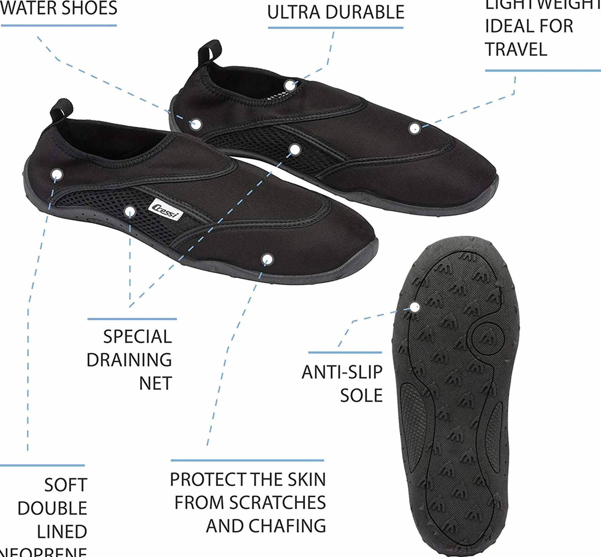 Cressi Coral Scarpe da Mare Spiaggia Barca Sport Acquatici Unisex Adulto