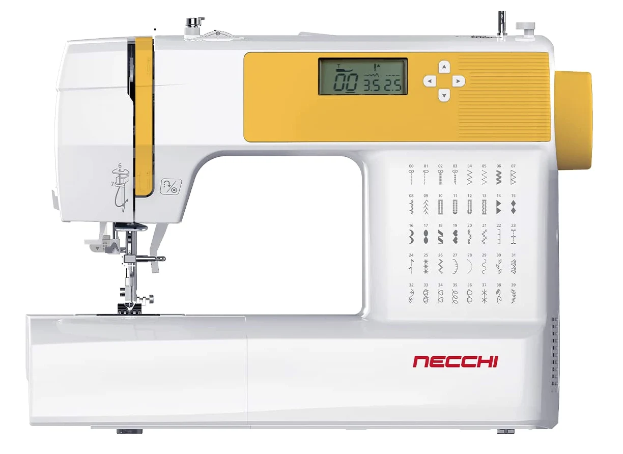 Necchi HP04 macchine per cucire elettronica 40 punti nterno in pressofusione in Alluminio, scocca in ABS diplay LCD