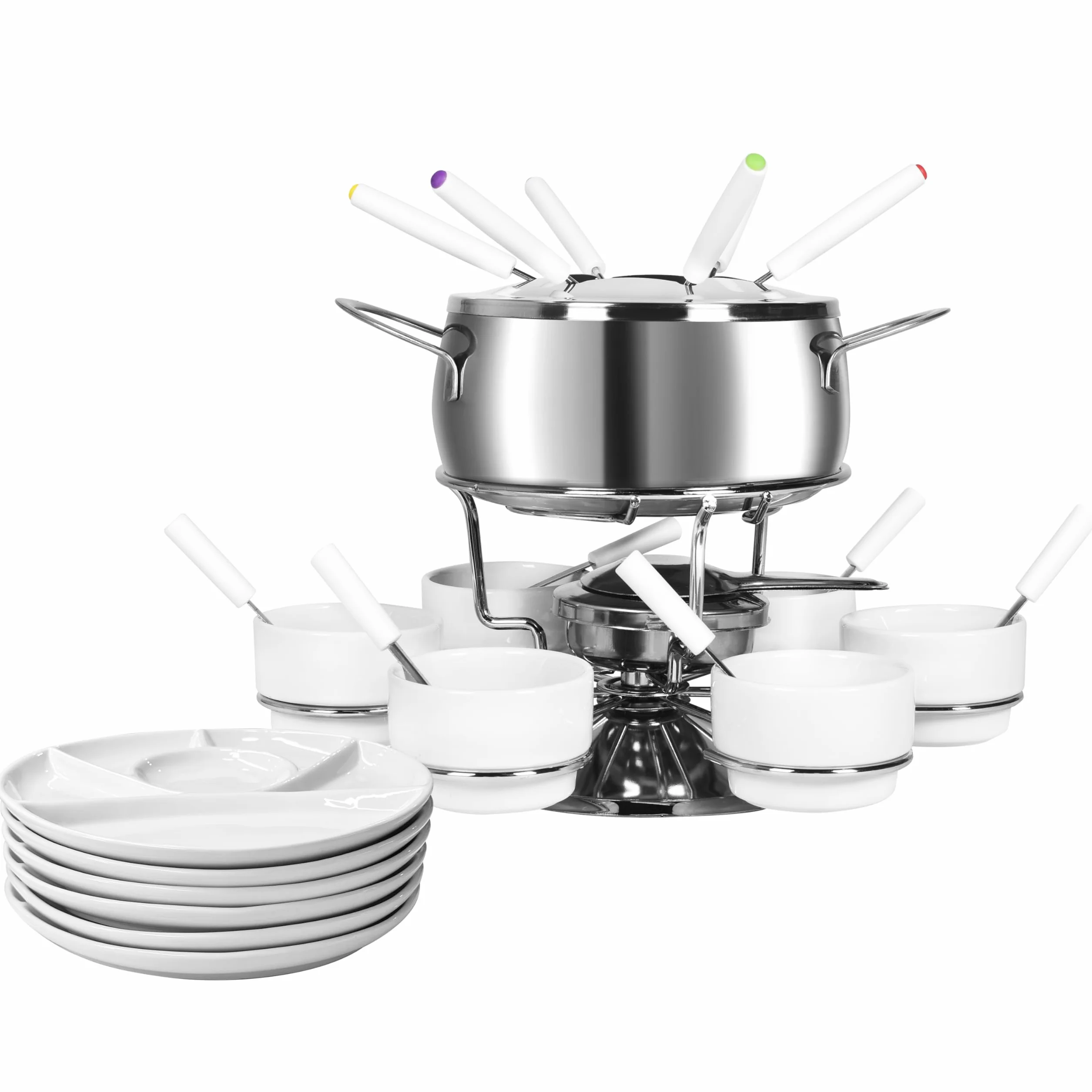 Ribelli Set Fonduta 28 Pezzi Acciaio Inox per 6 Persone