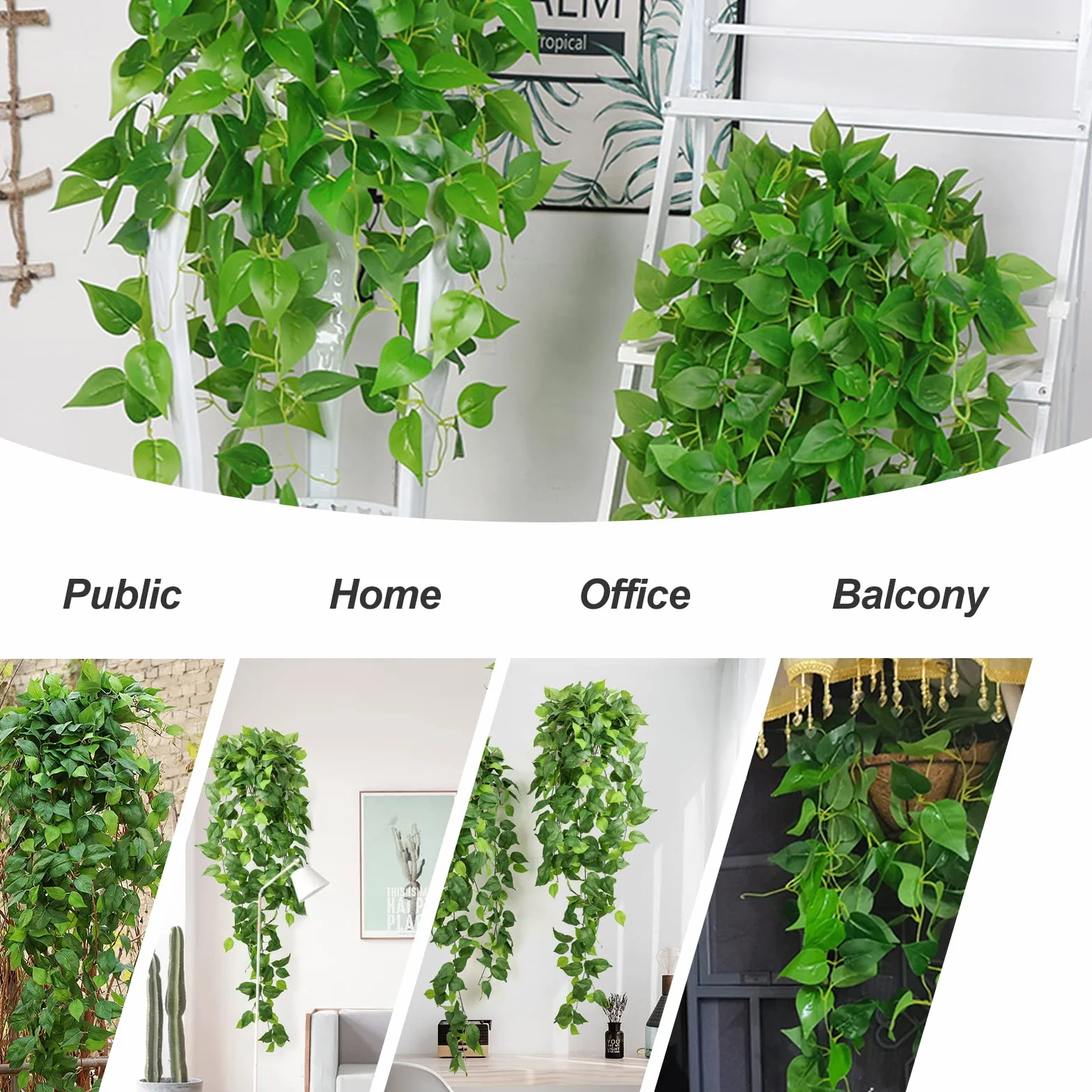 Newaner 2 pezzi Piante Pendenti Artificiali 100 cm Simulazione Edera Verde Ghirlanda Appesa per Decorazione Parete