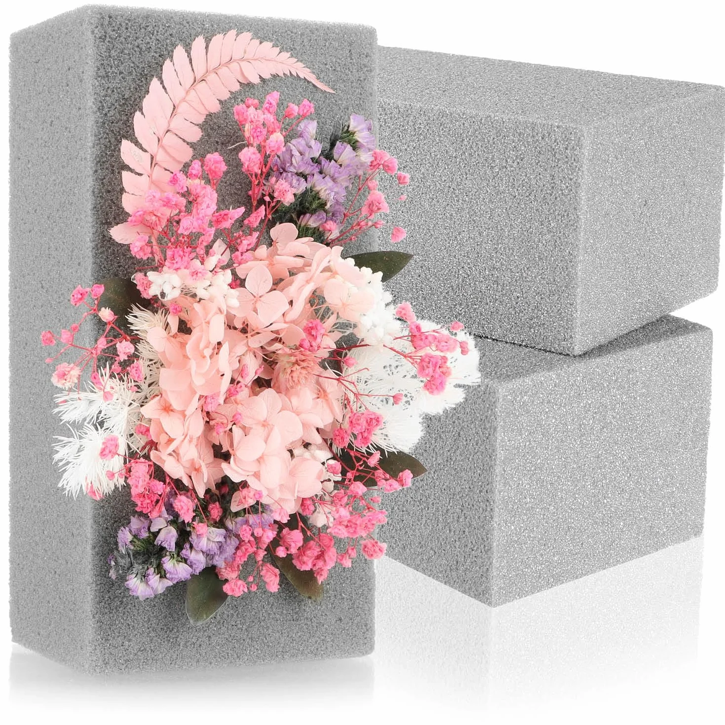 3x Spugna per fiori secchi - Mattone di spugna per composizioni floreali