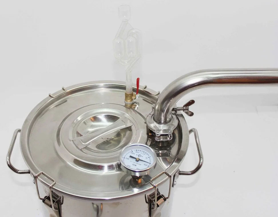CASA 20~70L Acciaio inossidabile Alambicco Distillatore Temperatura Acqua Alcol Vino Oli Essenziali Distillazione Completo