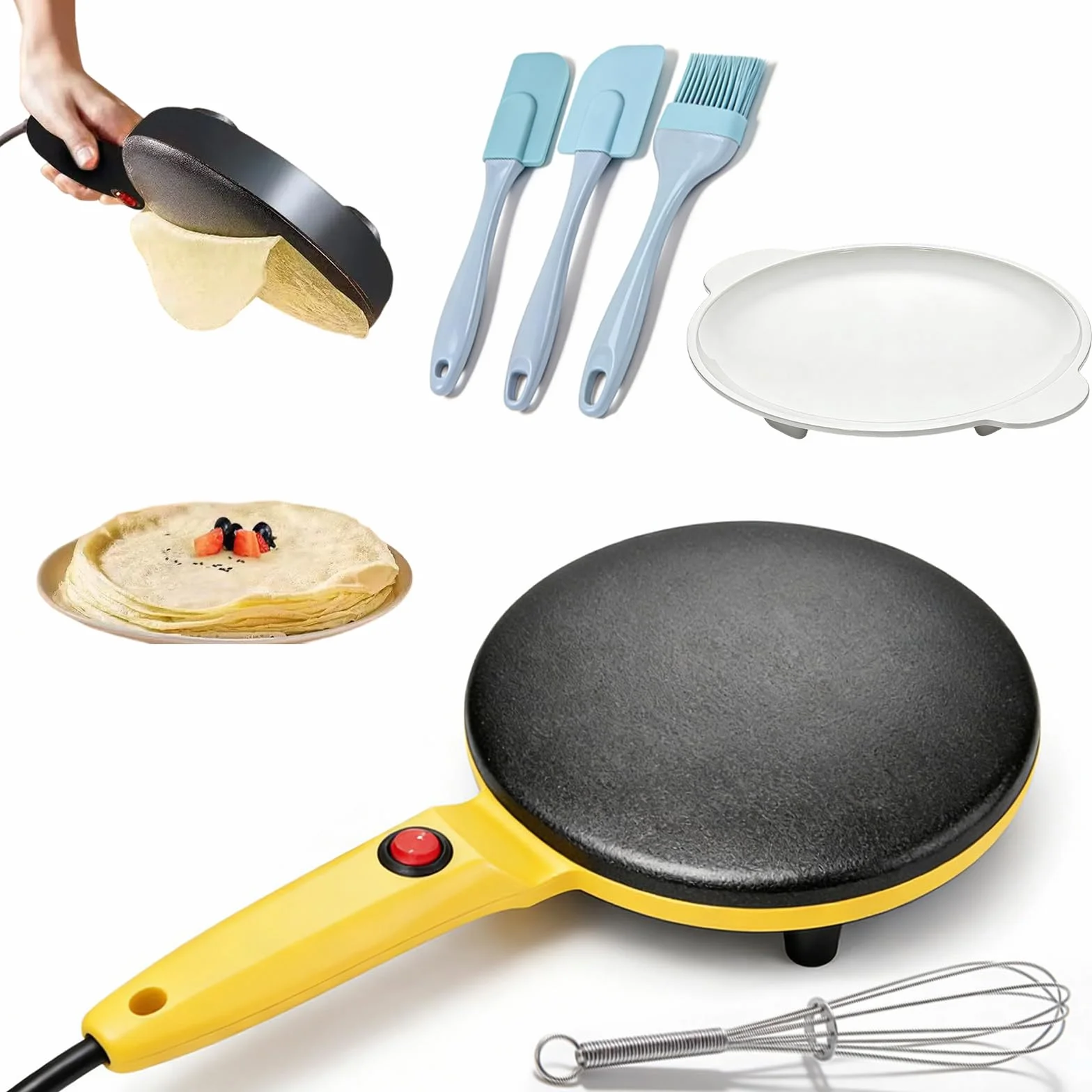 Instant 8" Electric Crepe Maker Nonstick Auto Temperature Control for Roti Tortillas Blintz Breakfast