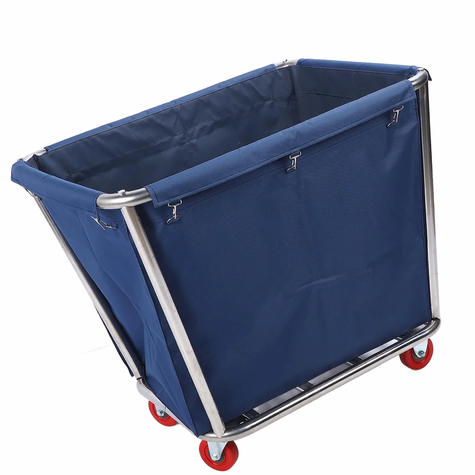 Carrello per Bucato Commerciale in Acciaio Inossidabile, con Ruote Flessibili, per Hotel e Lavanderie