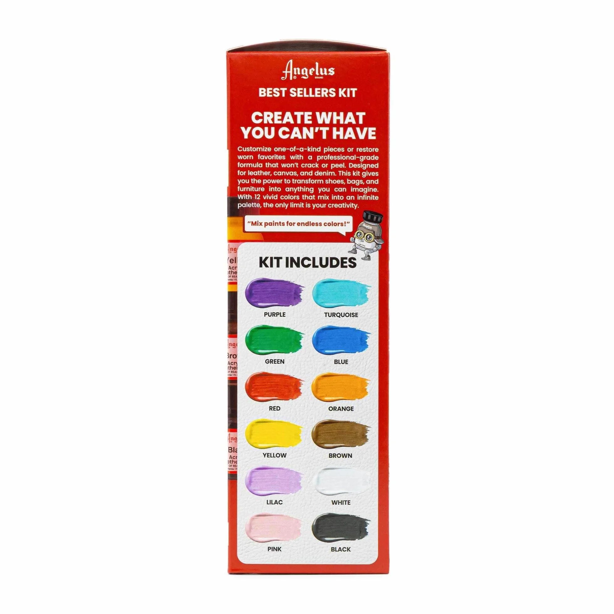 Angelus Kit di partenza colori acrilici per pelle, Multicolor, 1 Oz