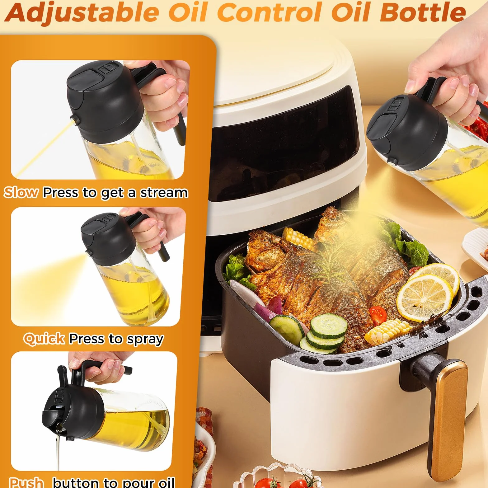 Spruzzatore Olio 2 in 1 470 ml Blendura do Friggitrice aria, Spray do Gotowania