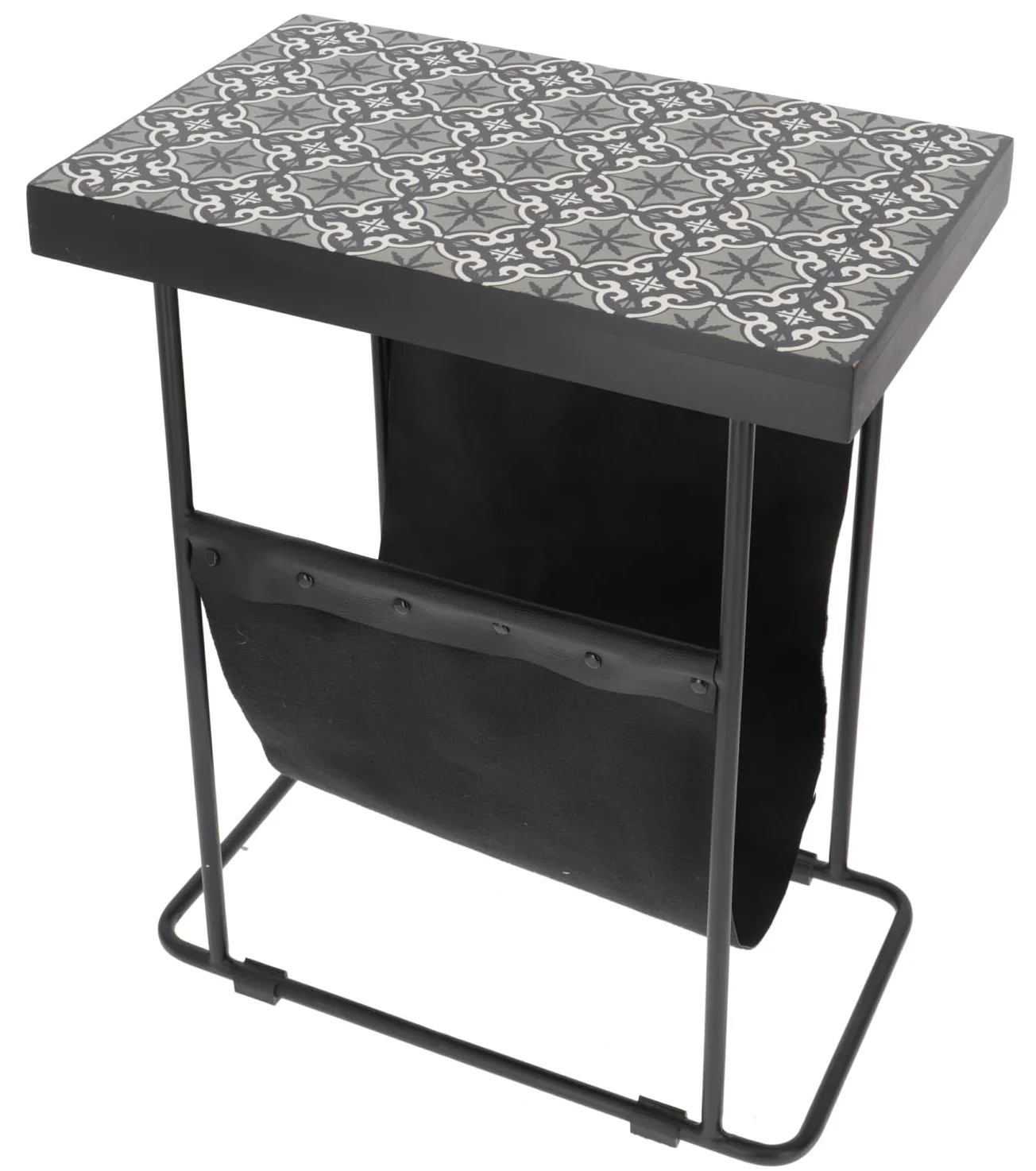 GURU SHOP Tavolino da salotto, portariviste con mosaico di piastrelle, marrone, legno di mango, 56 x 46 x 29 cm, tavolini da caffè e tavoli da pavimento