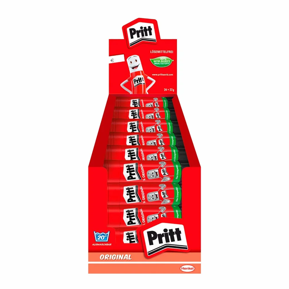Pritt Colla stick, sicura e adatta ai bambini, per lavori artistici e artigianali, colla forte per cancelleria e cancelleria, 24 x 22 g