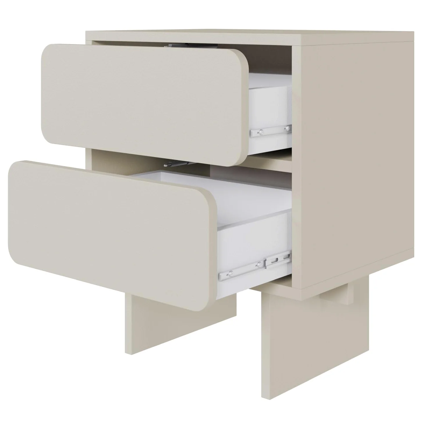 Selsey Wuwu - Comodino con 2 cassetti, apertura a sfera, colore: grigio/beige