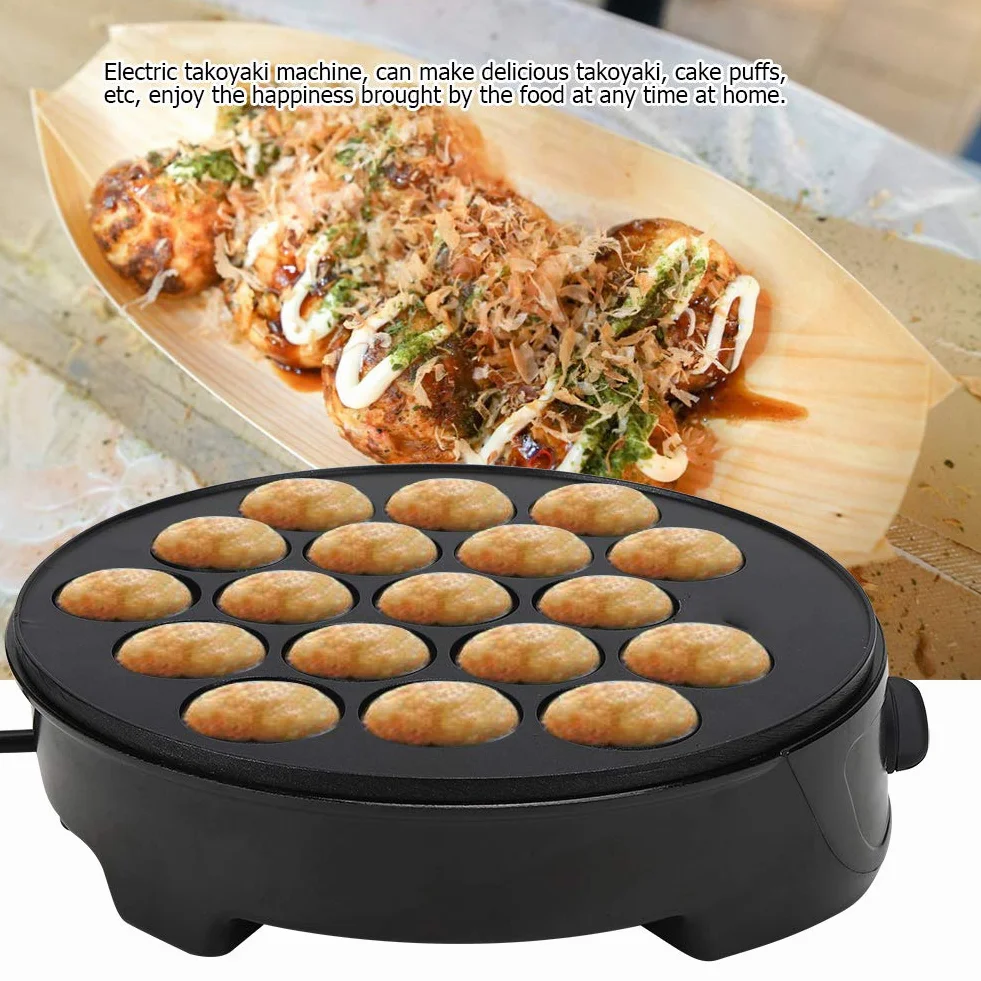 Macchina Elettrica per Takoyaki 18 Fori Antiaderente Piastra Giapponese 4cm