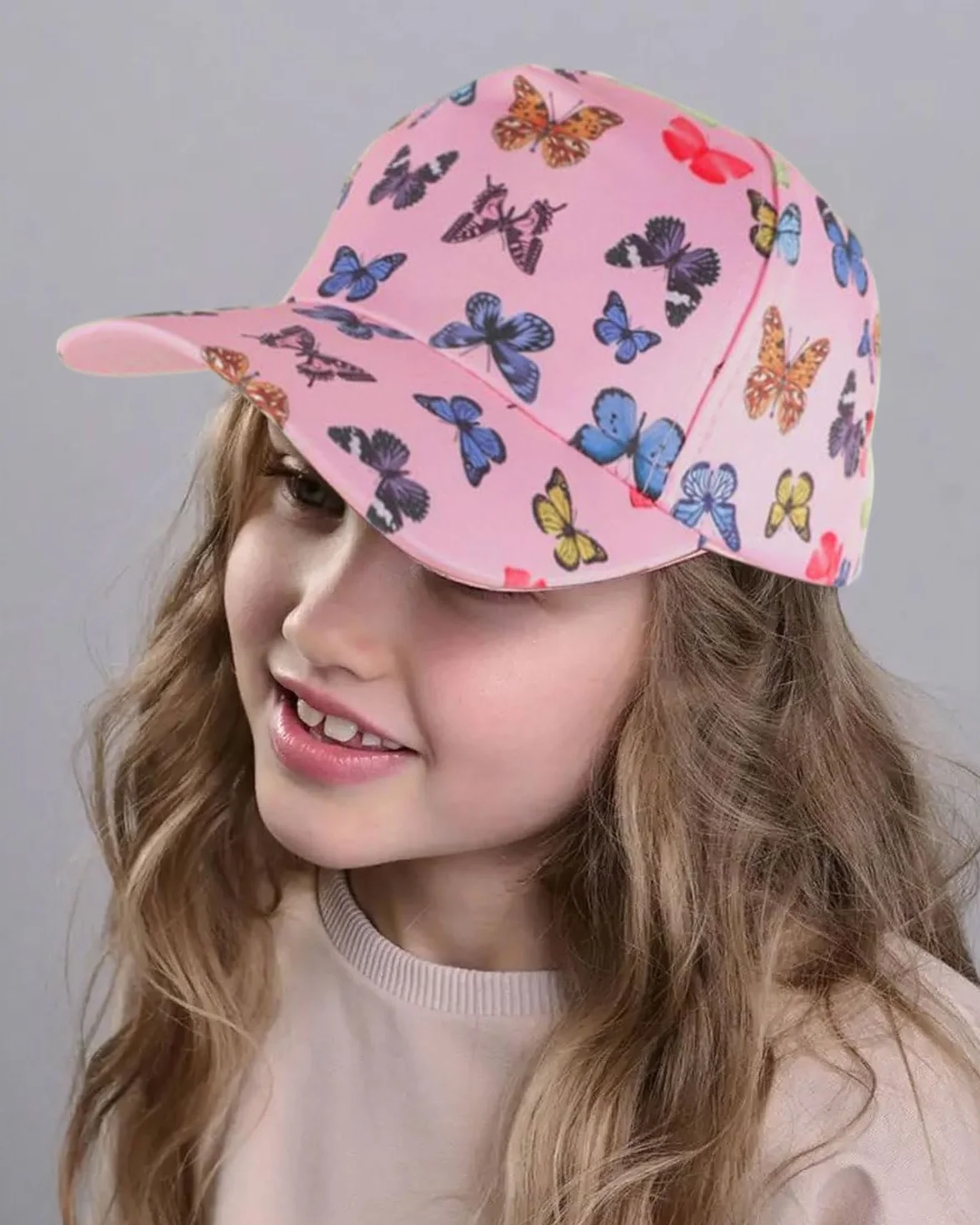 Cappello Baseball Bambino con Visiera Regolabile Protezione UV Rosa