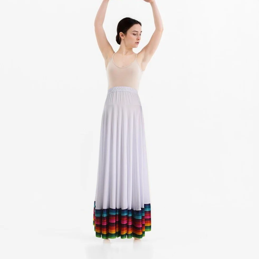 Gonne Danza Folcloristica Messicana Lunghe Colorate Swing Flamenco Spagnolo Costume per Donna